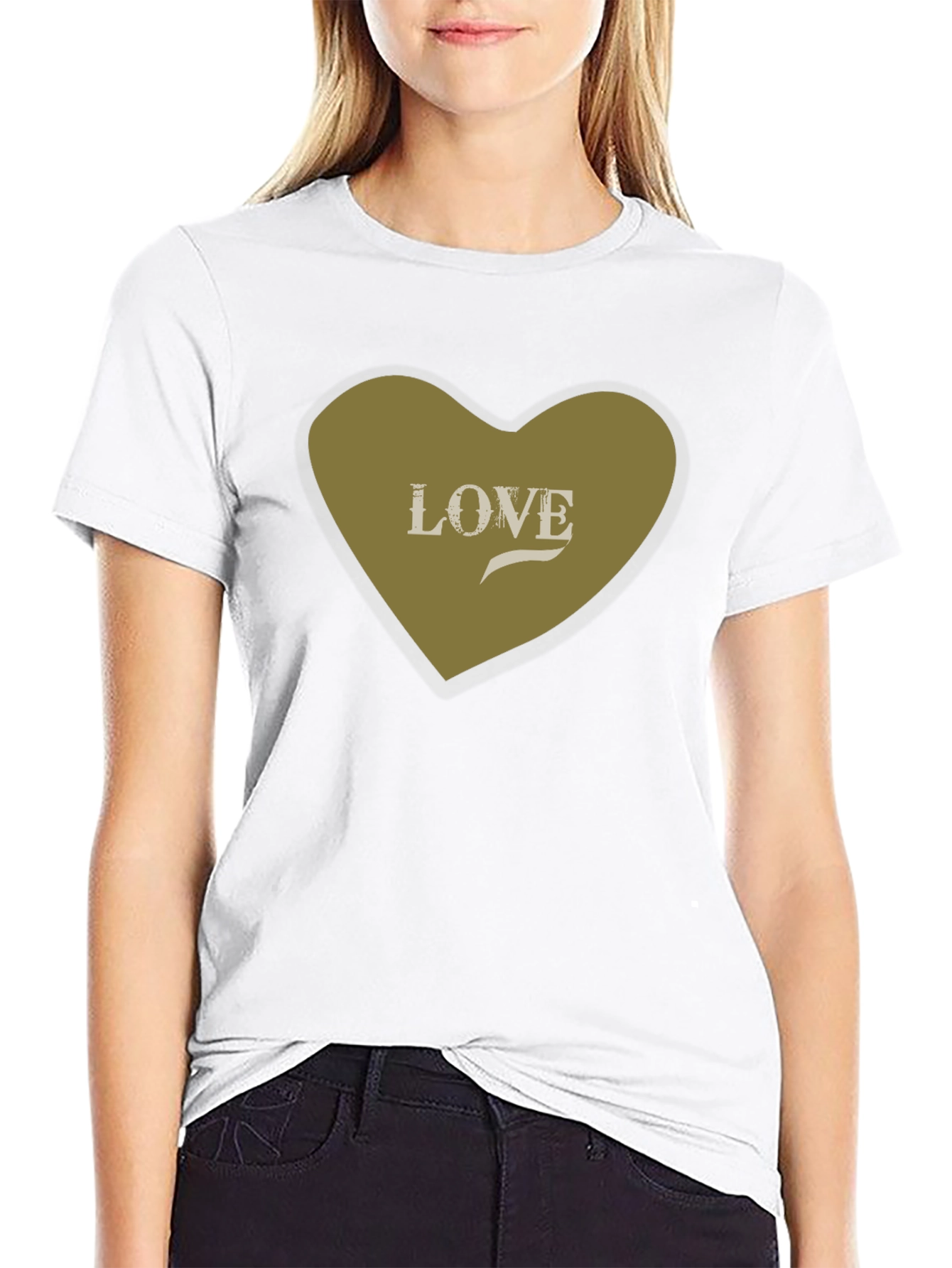 Love Heart Graphic Tee - Stylish Black Cotton T-Shirt
