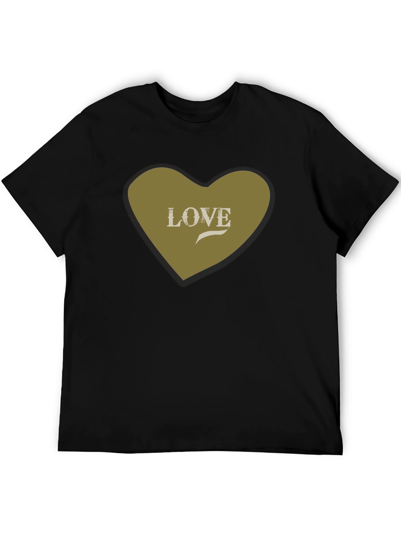 Love Heart Graphic Tee - Stylish Black Cotton T-Shirt