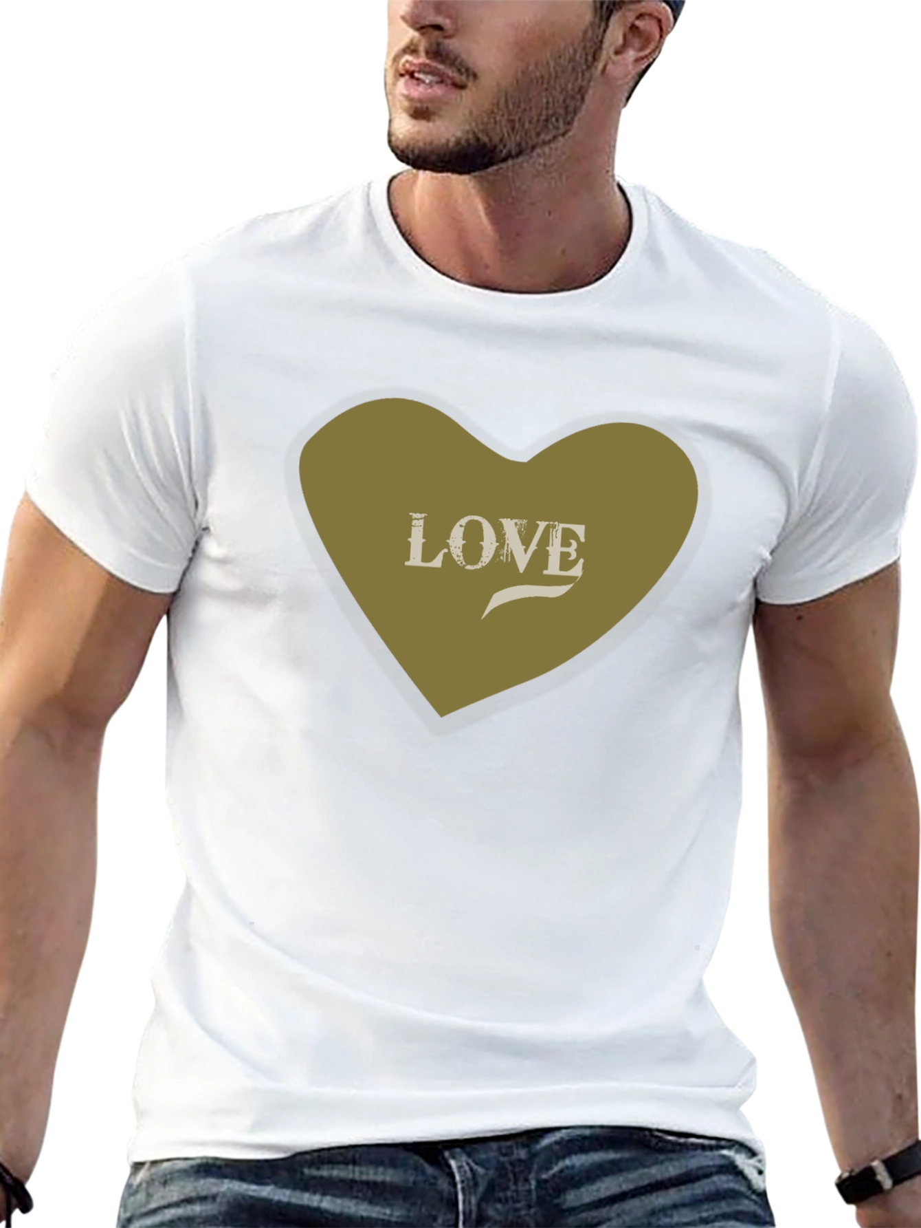 Love Heart Graphic Tee - Stylish Black Cotton T-Shirt
