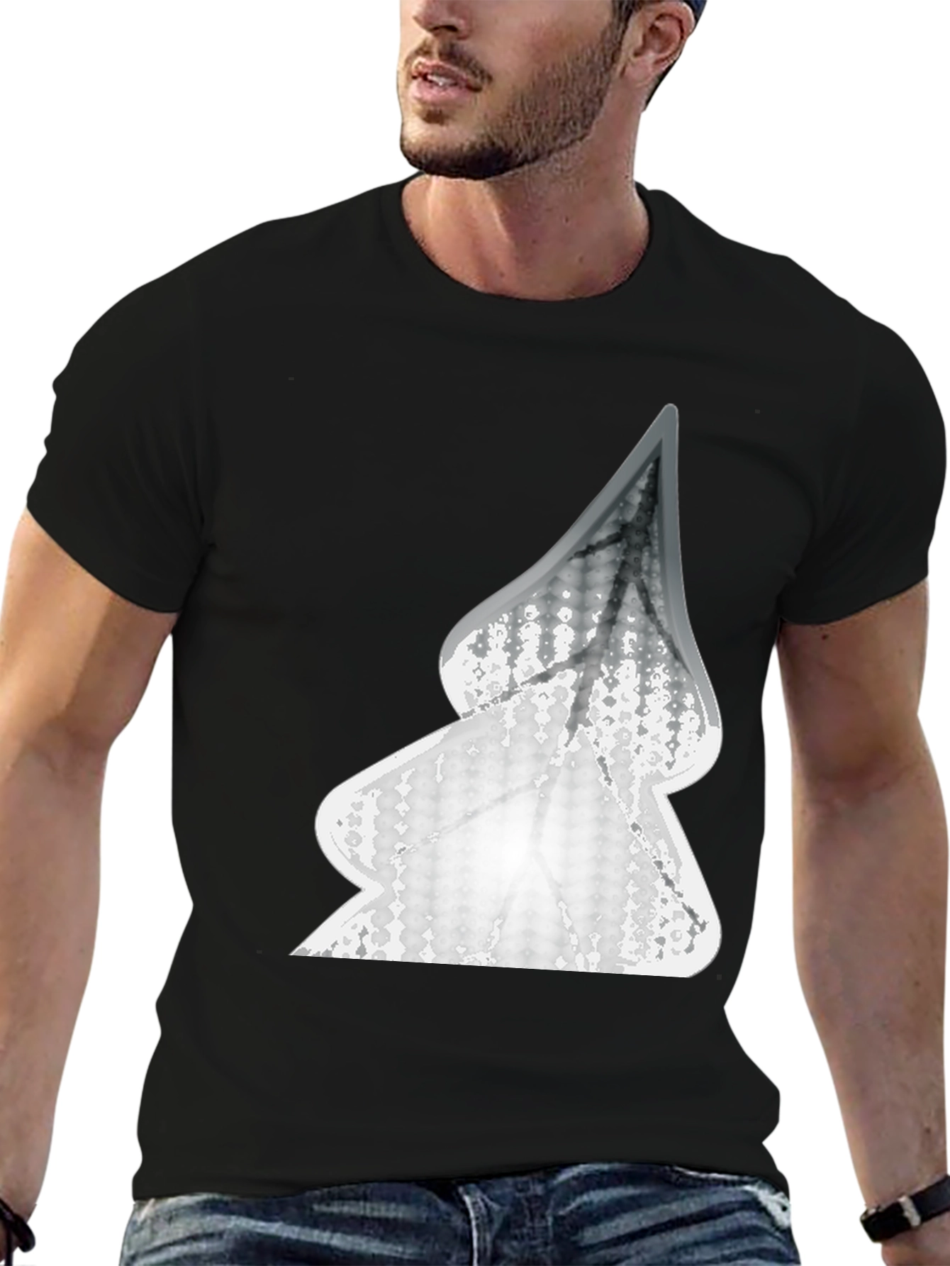 Abstract Tree Graphic Black T-Shirt