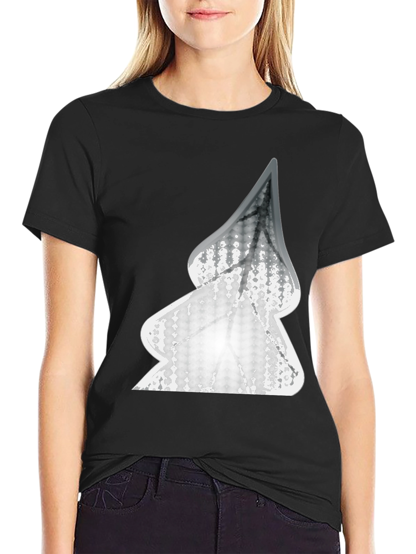 Abstract Tree Graphic Black T-Shirt