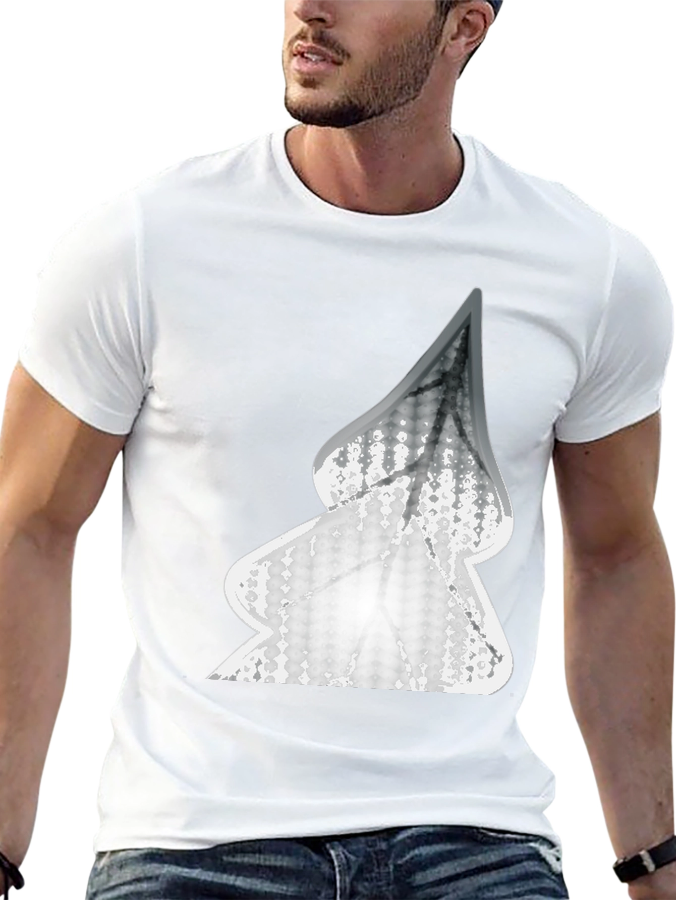 Abstract Tree Graphic Black T-Shirt