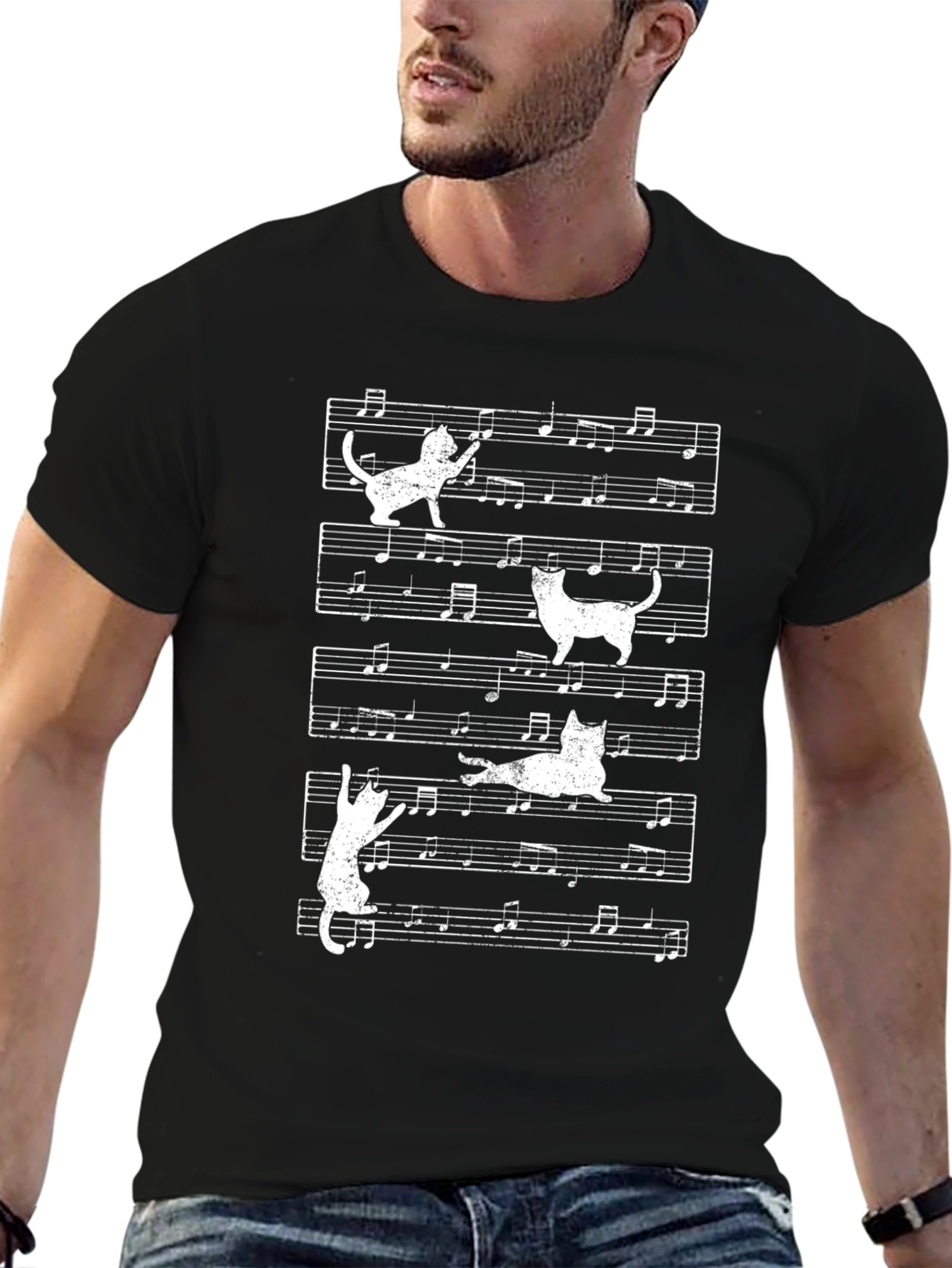 Musical Cats T-Shirt - Unique Music Note Design