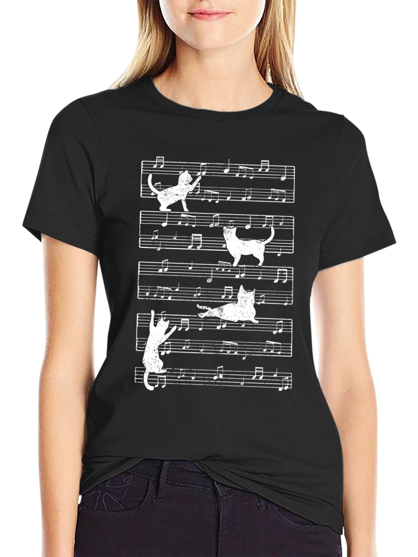 Musical Cats T-Shirt - Unique Music Note Design