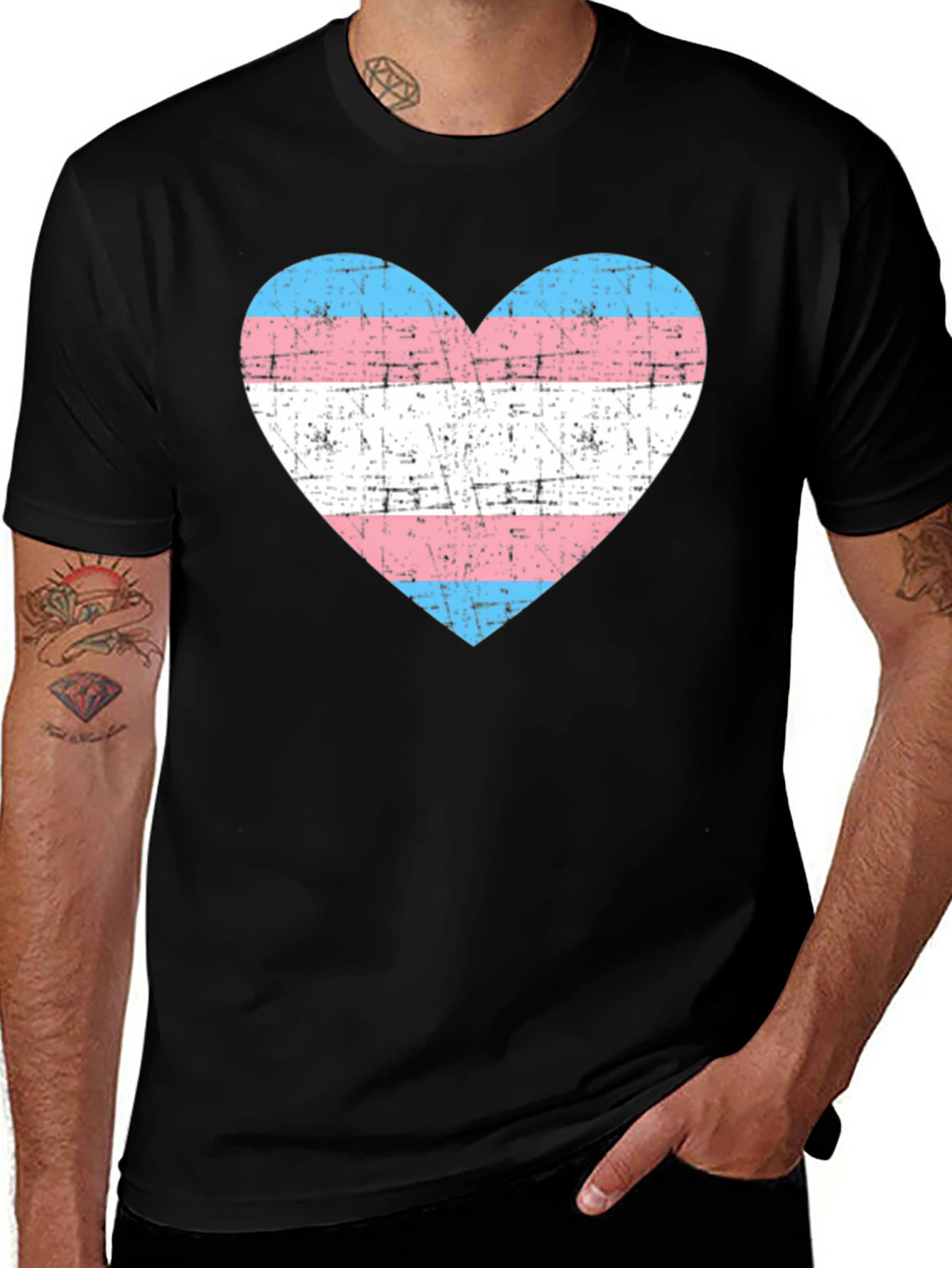 Transgender Pride Heart Graphic T-Shirt