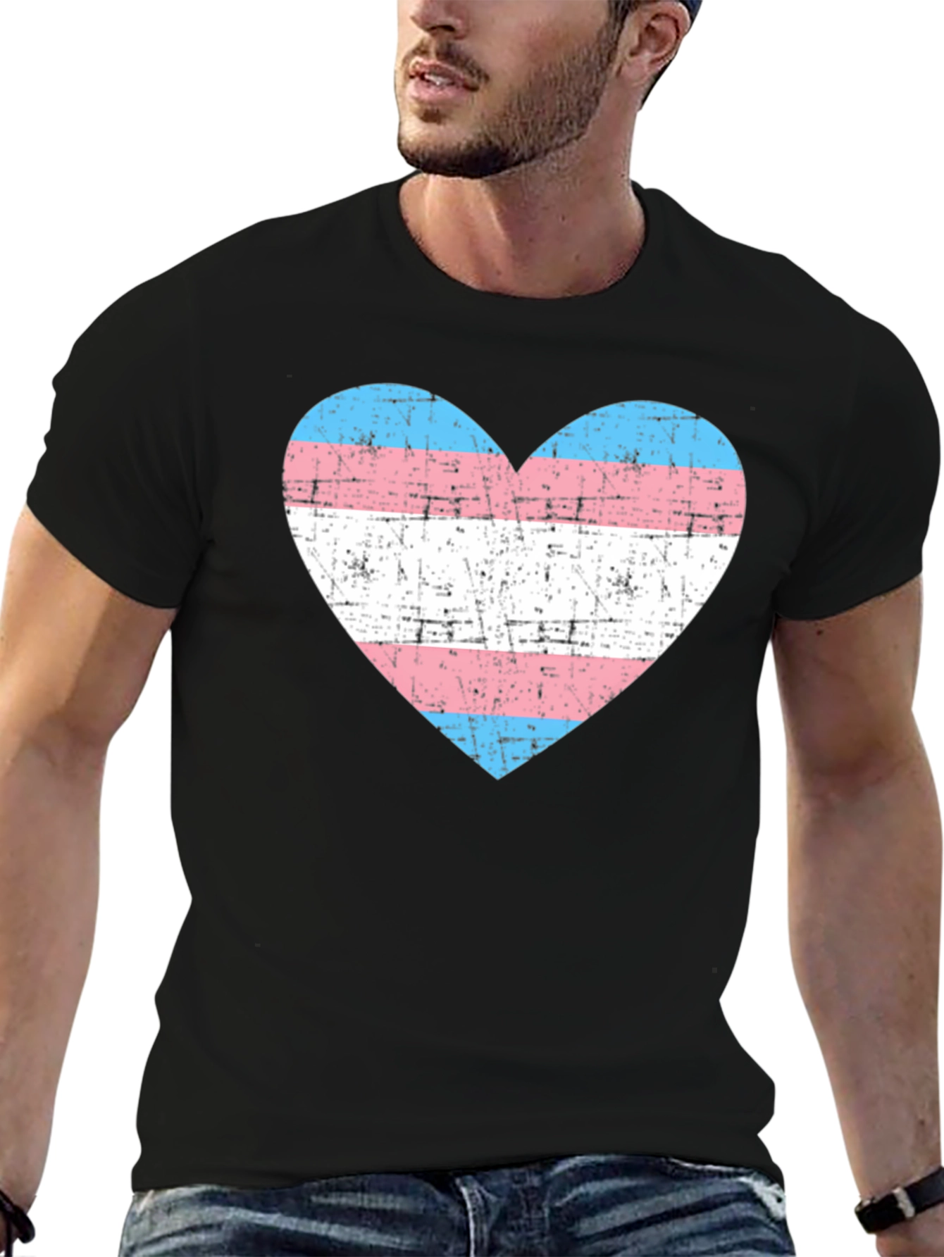 Transgender Pride Heart Graphic T-Shirt