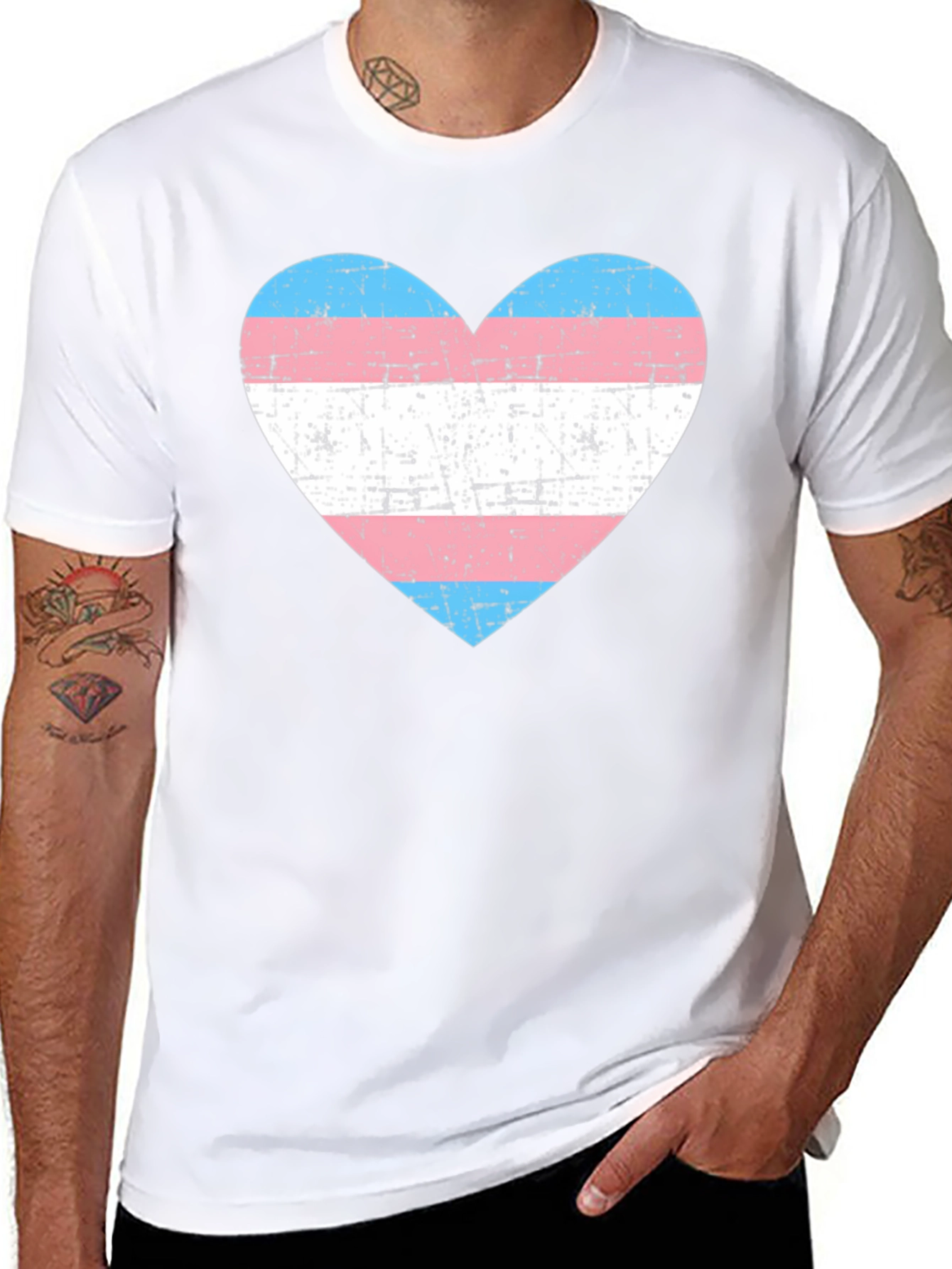 Transgender Pride Heart Graphic T-Shirt