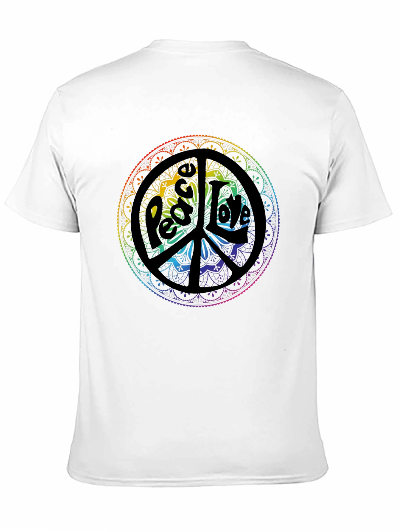 Peace & Love Mandala Graphic Tee - Black