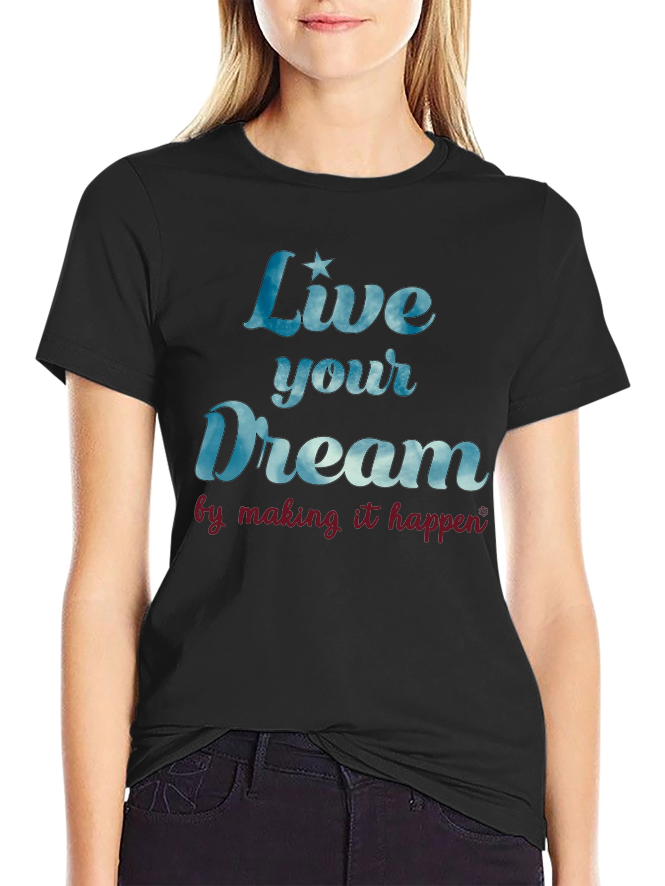 Live Your Dream Graphic T-Shirt - Mens Black Tee