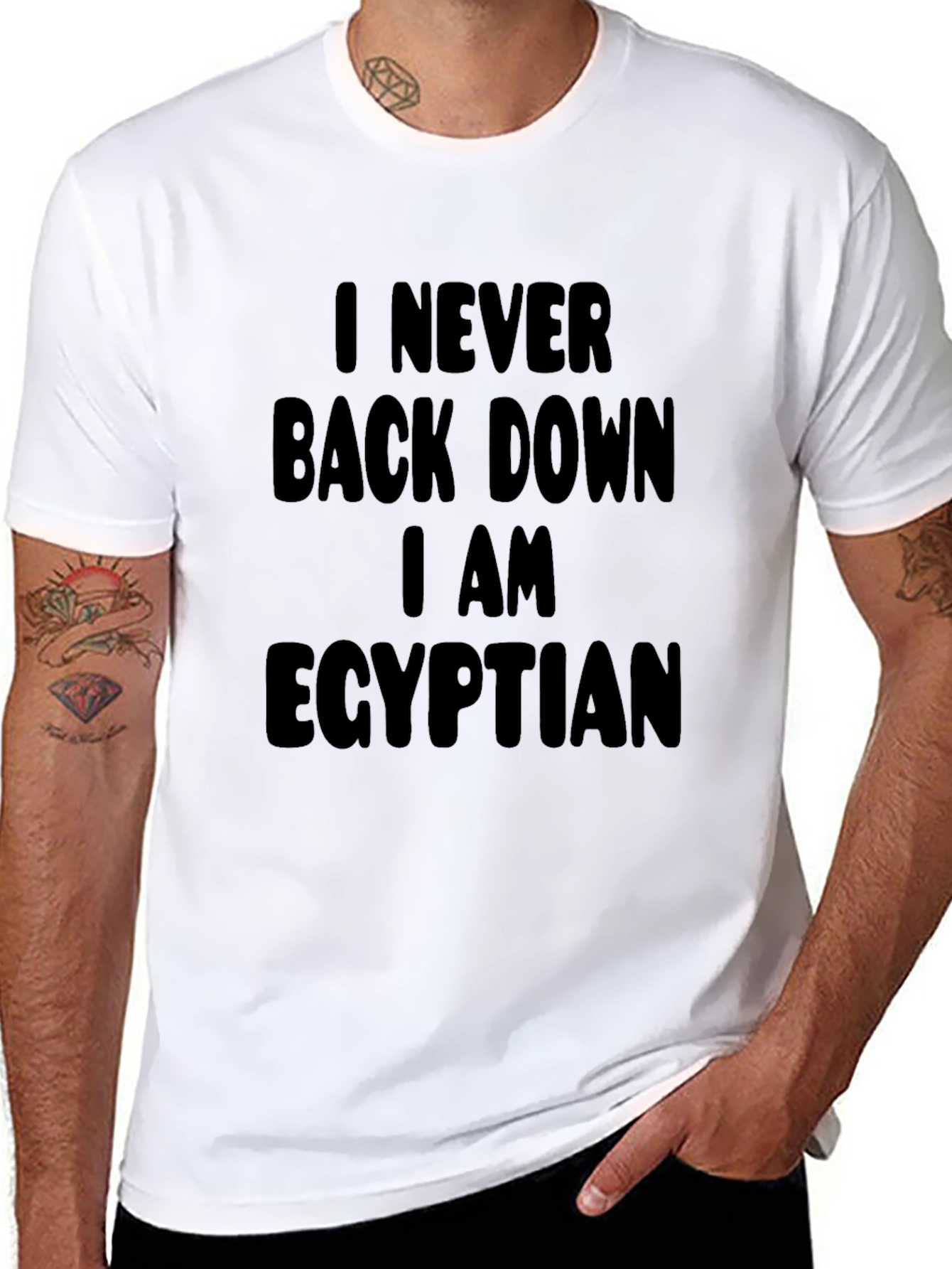 I Never Back Down Egyptian Black T-Shirt