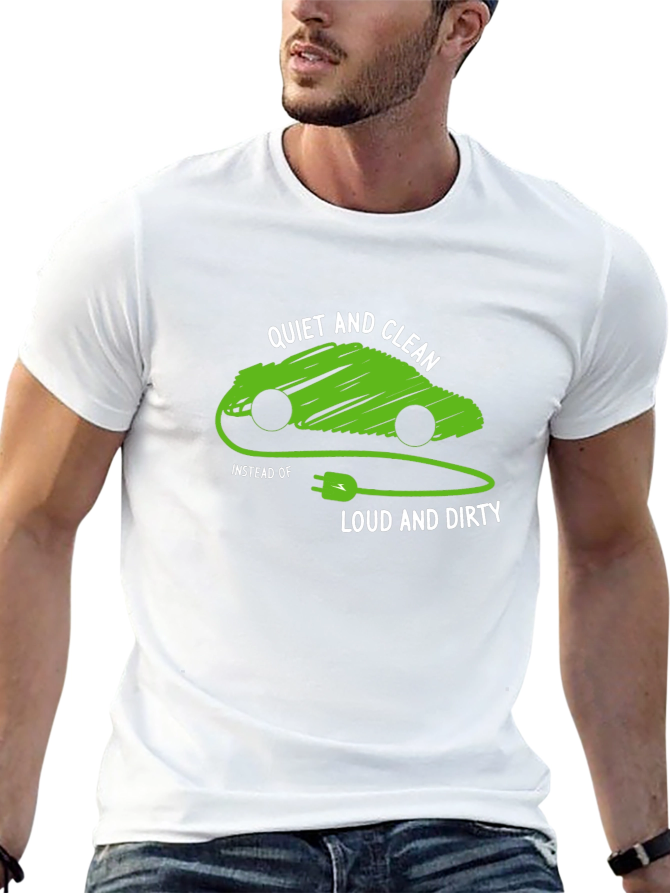 Eco-Friendly Electric Car T-Shirt - Quiet and Clean