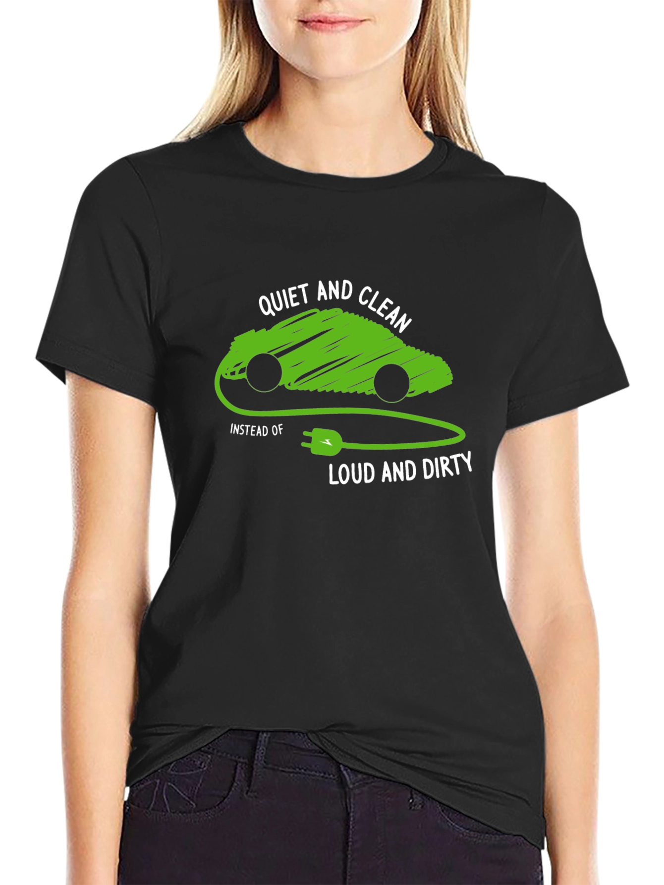 Eco-Friendly Electric Car T-Shirt - Quiet and Clean