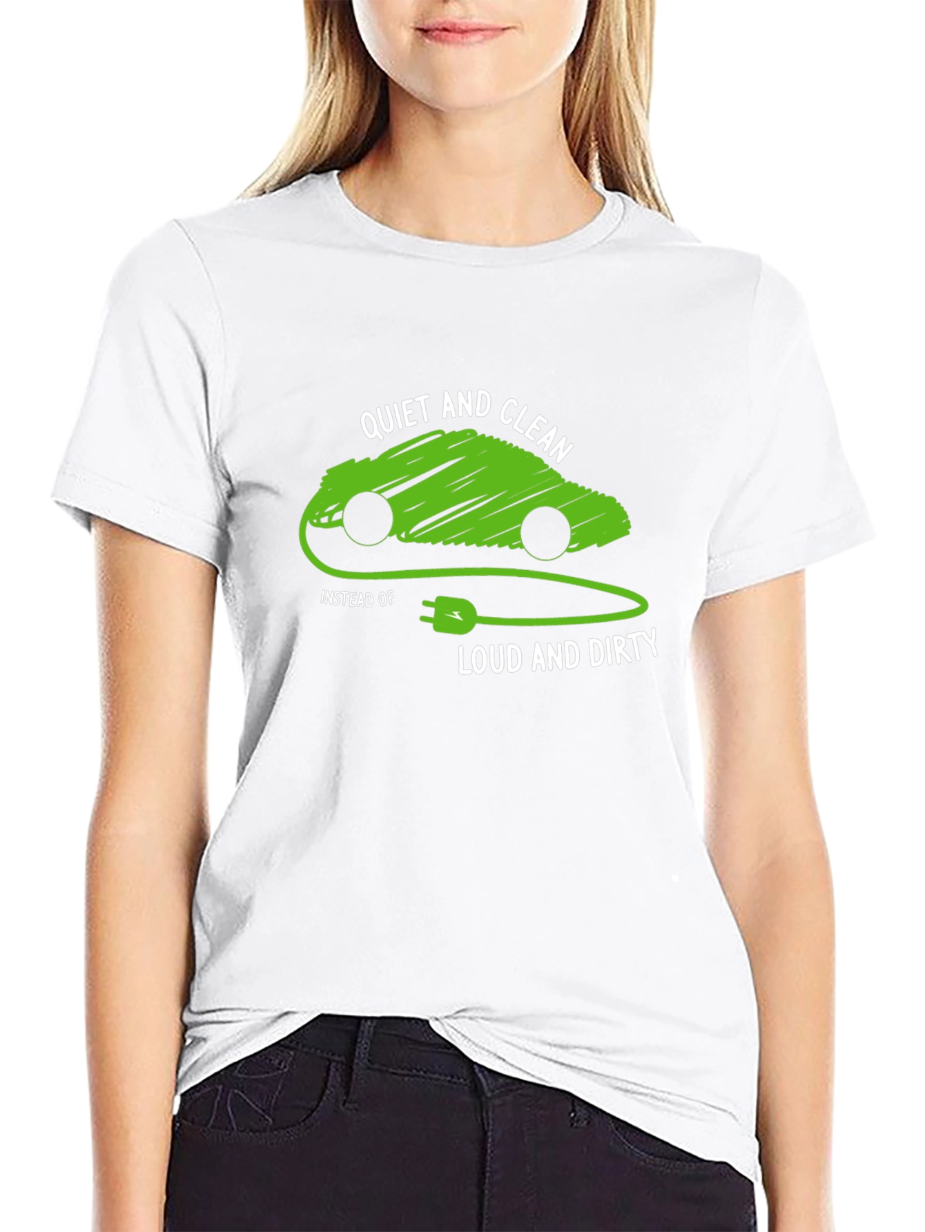 Eco-Friendly Electric Car T-Shirt - Quiet and Clean