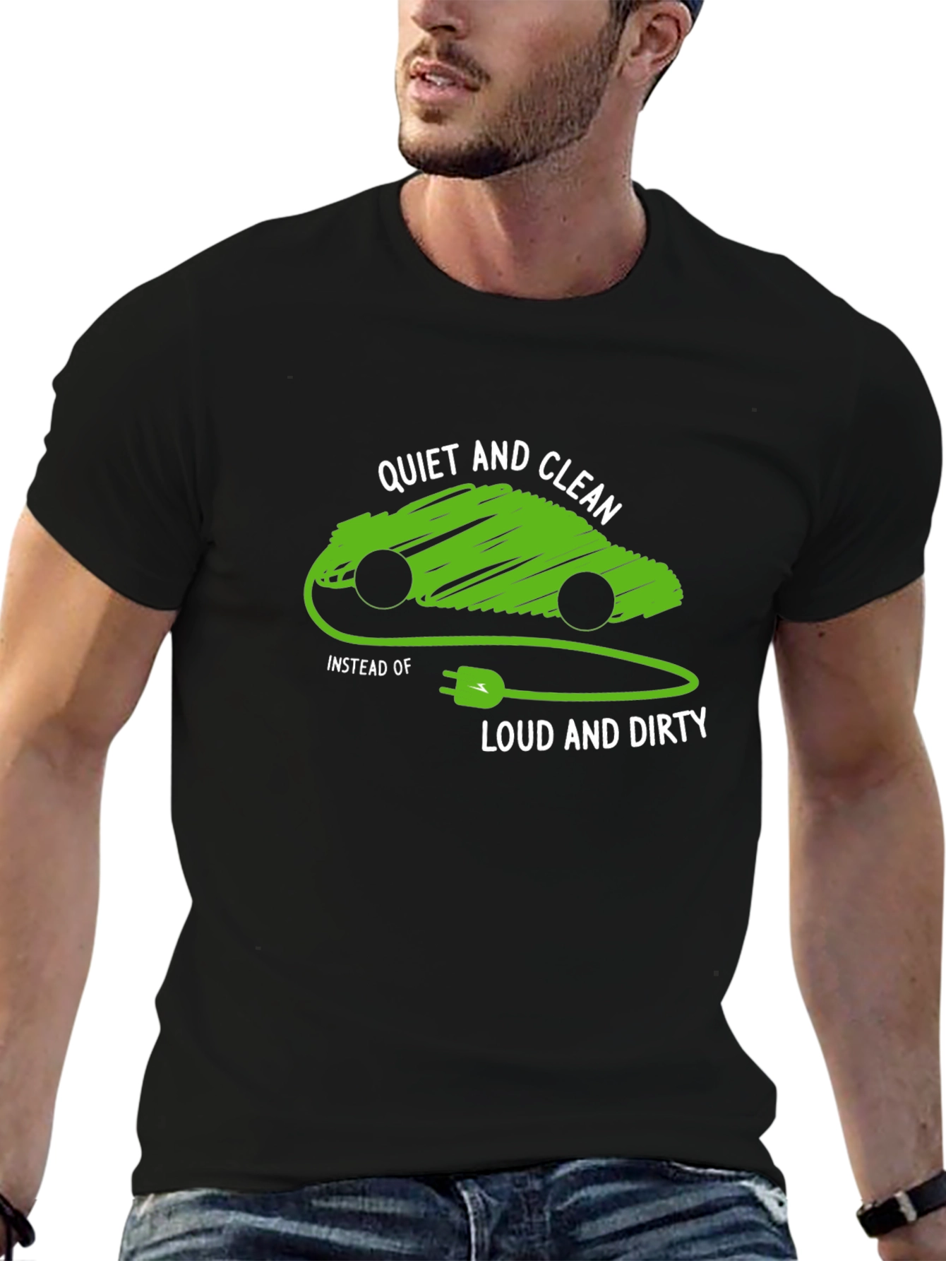 Eco-Friendly Electric Car T-Shirt - Quiet and Clean