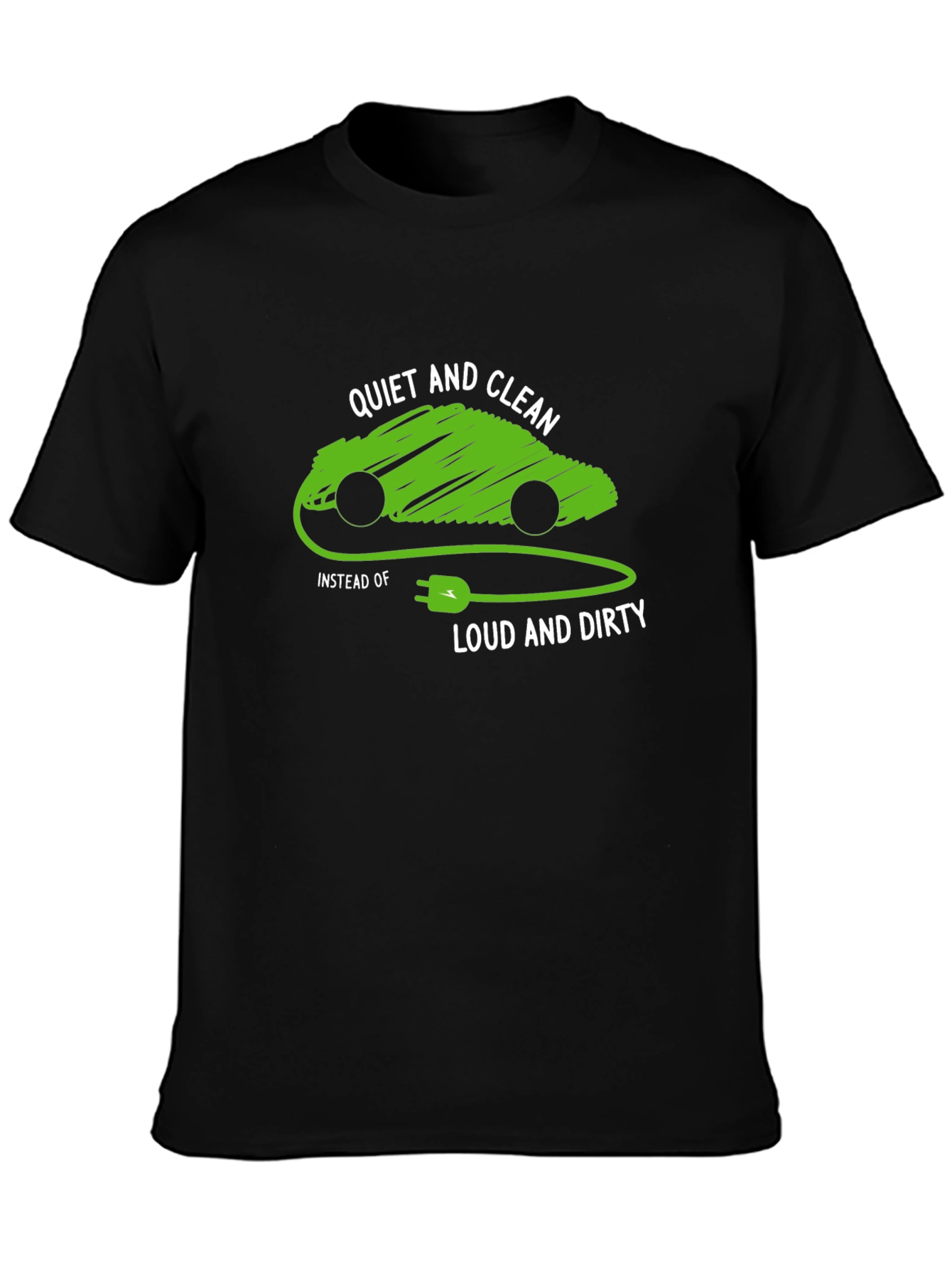 Eco-Friendly Electric Car T-Shirt - Quiet and Clean