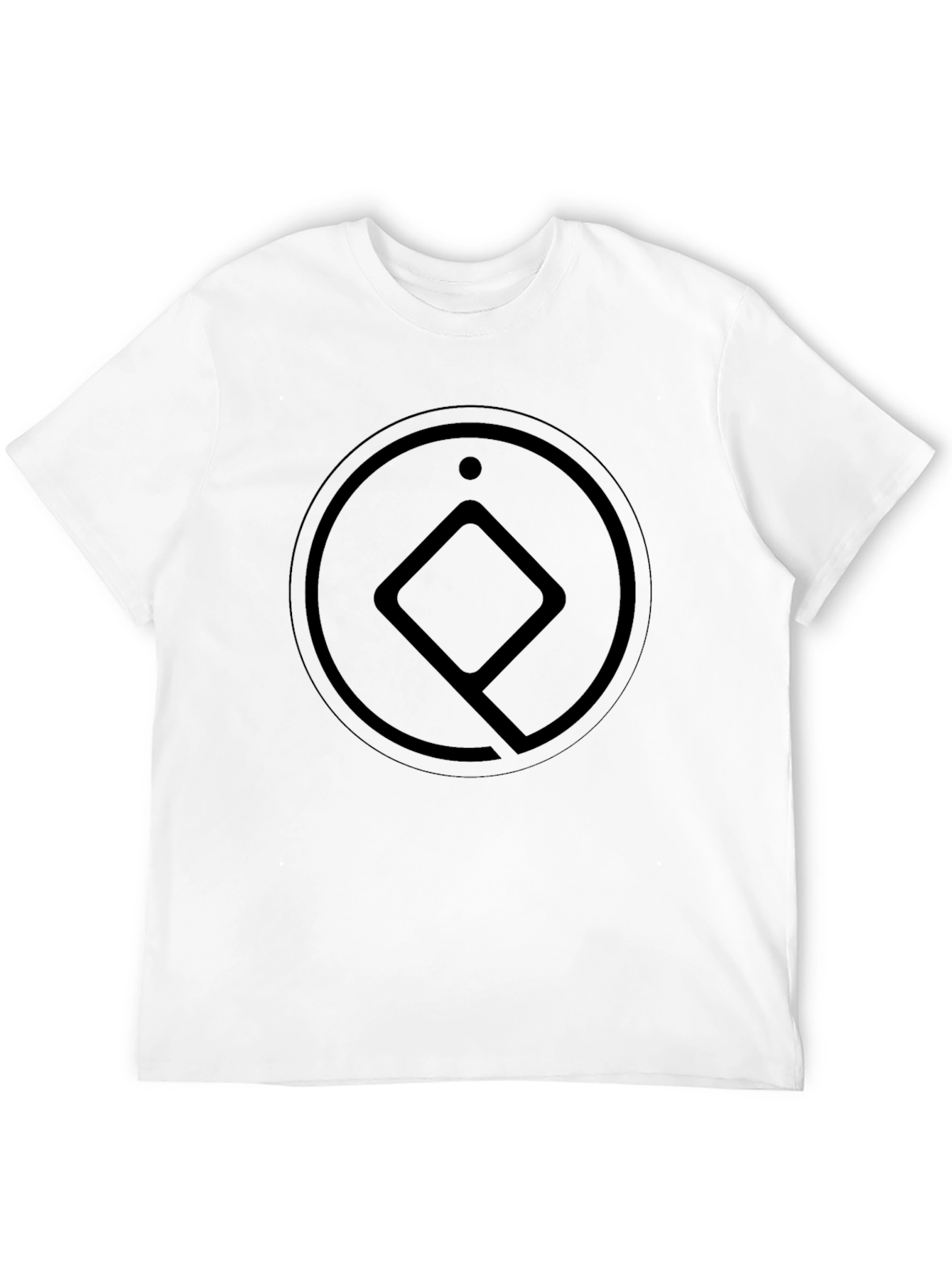 Minimalist Black T-Shirt with Geometric Circle Design
