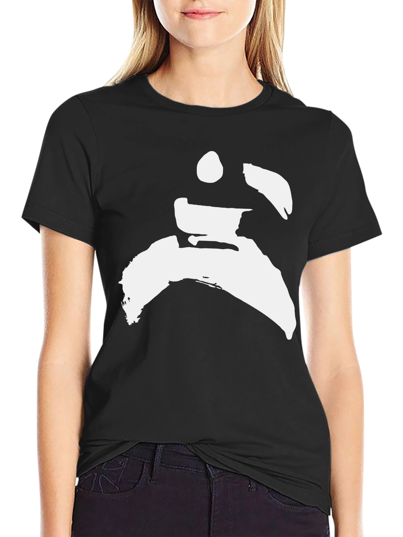 Abstract Graphic Print Black T-Shirt