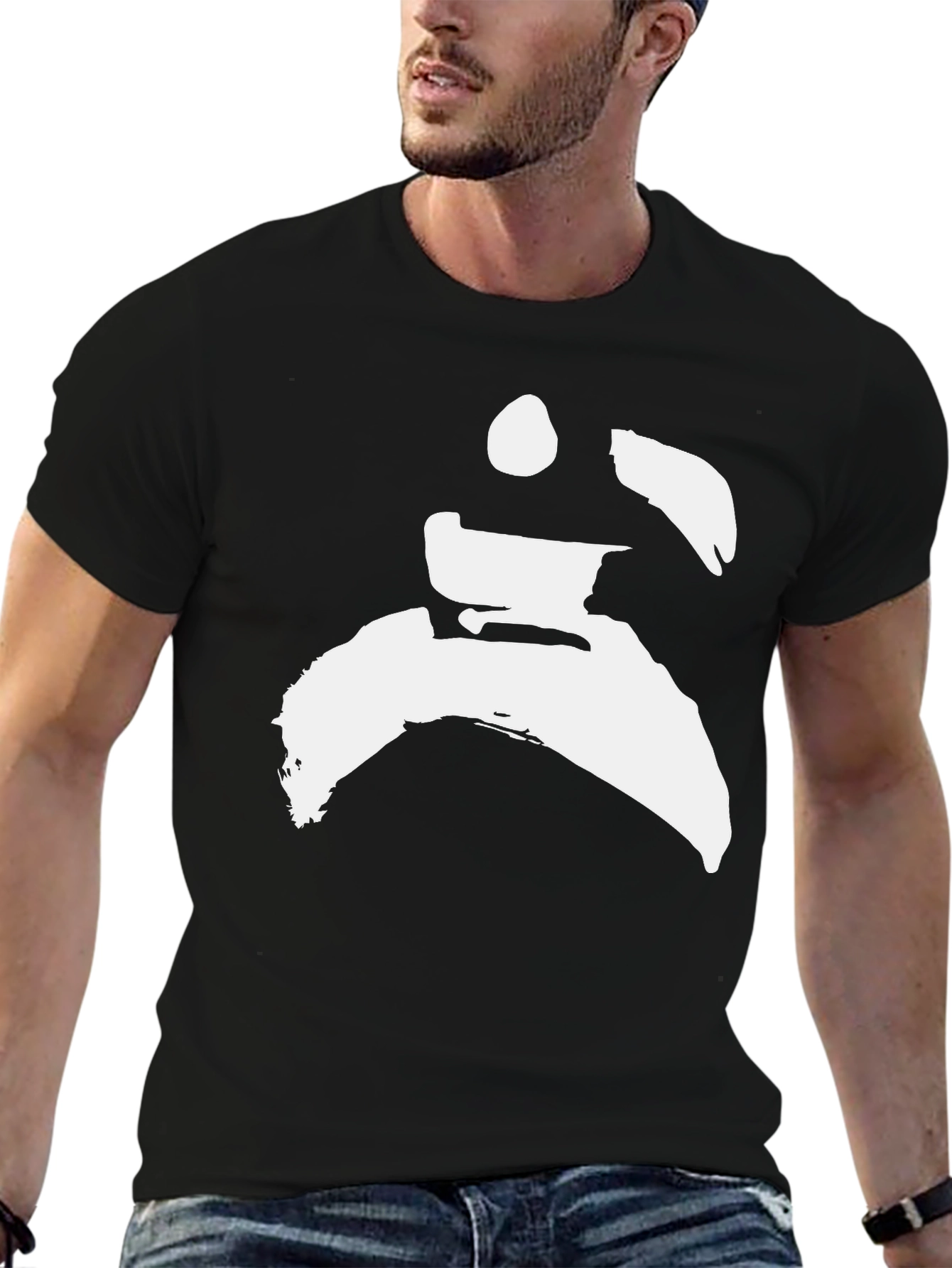 Abstract Graphic Print Black T-Shirt