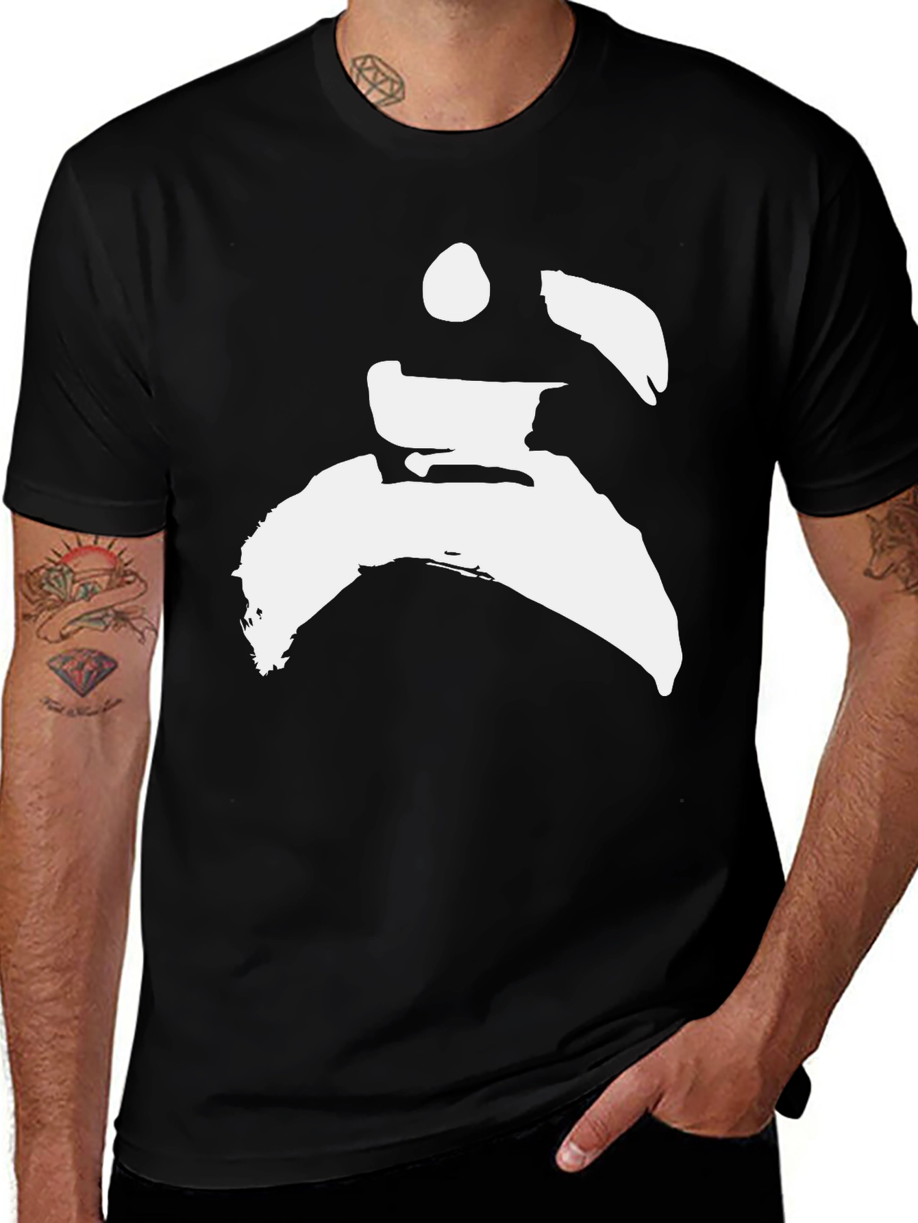 Abstract Graphic Print Black T-Shirt