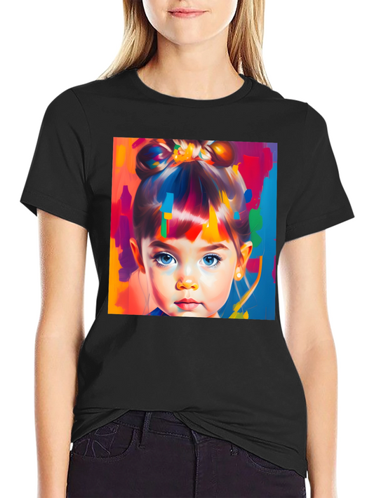 Colorful Portrait Tee - Unique Graphic Design
