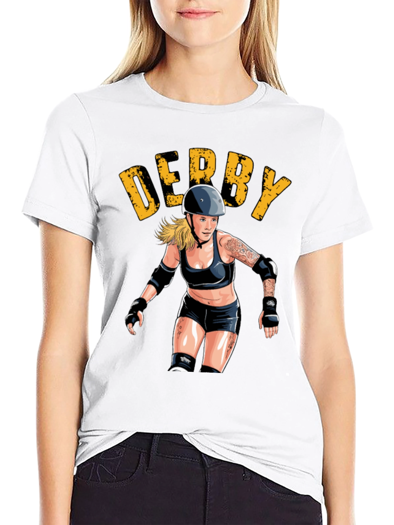 Derby Roller Girl Graphic Tee - Black