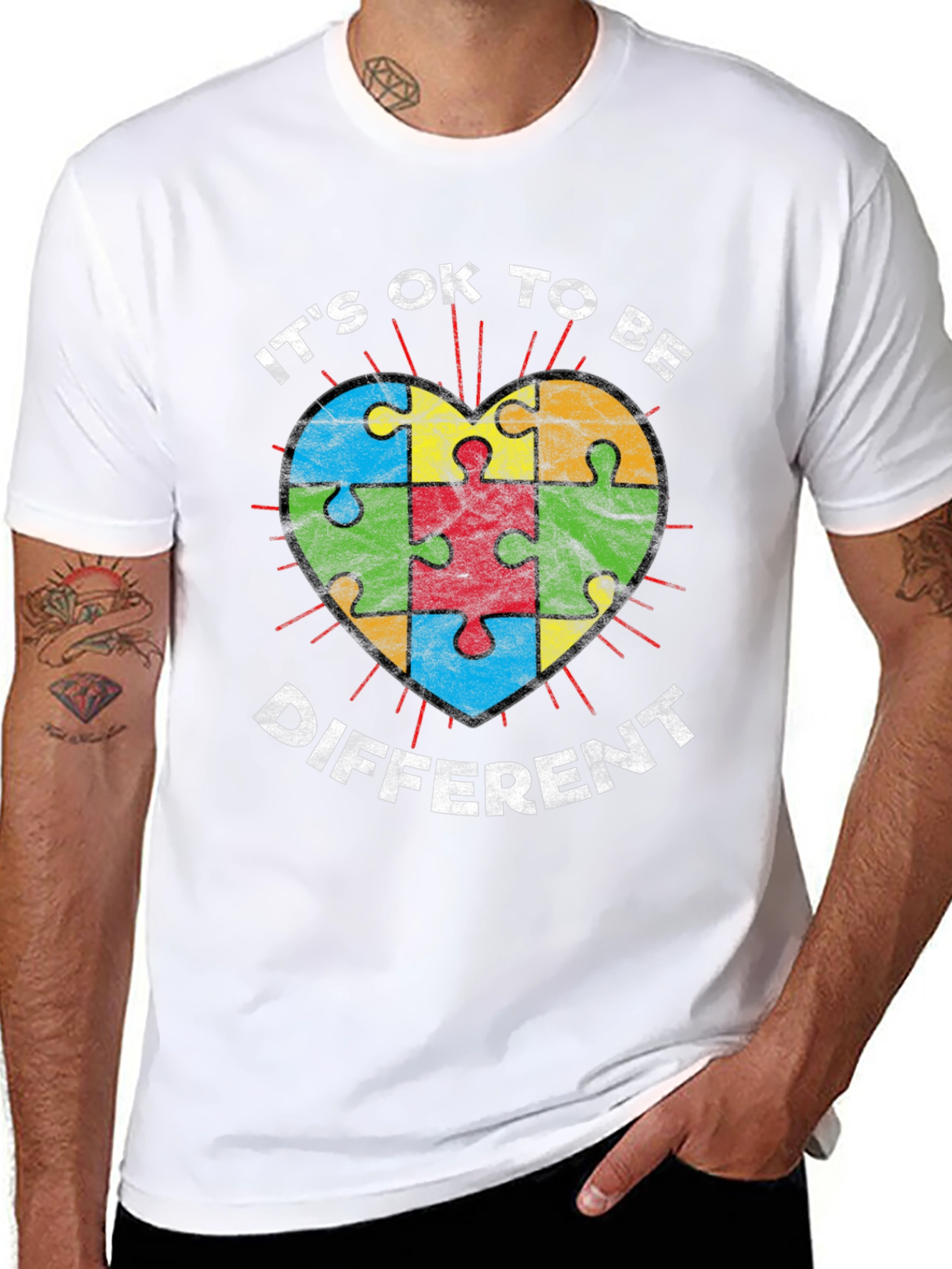 Autism Awareness T-Shirt - Its Ok To Be Different
