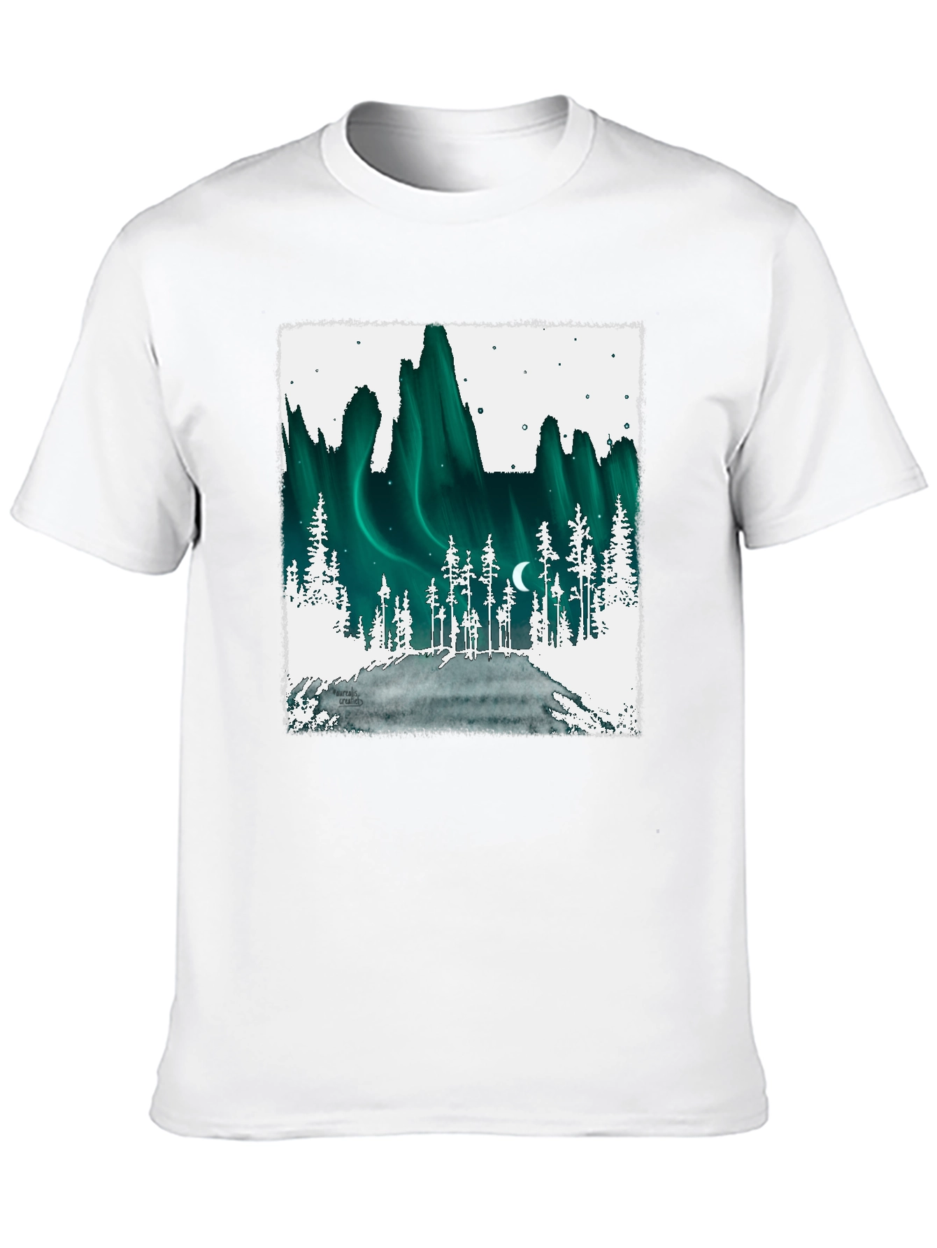 Aurora Borealis Graphic Tee - Black