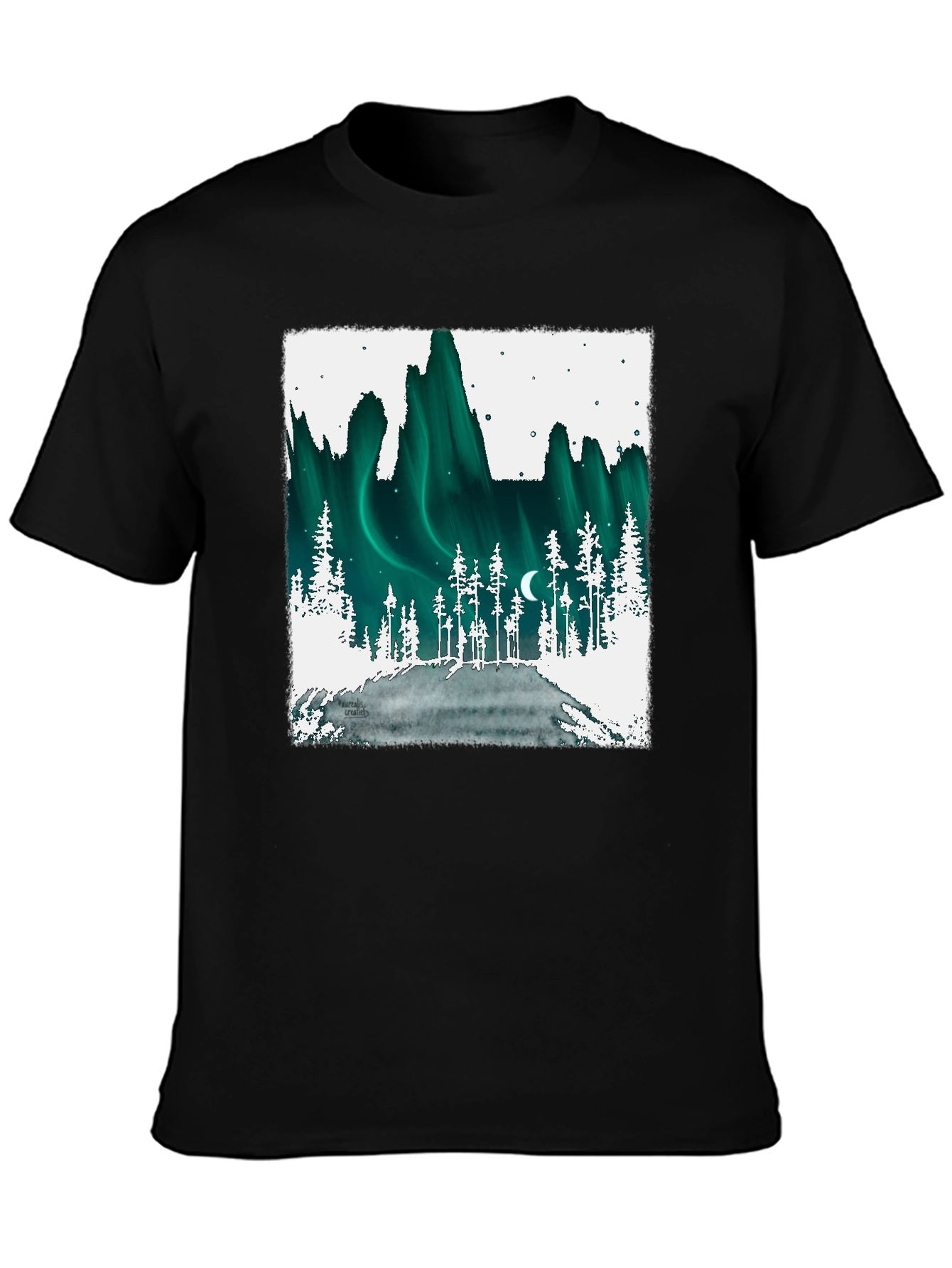 Aurora Borealis Graphic Tee - Black