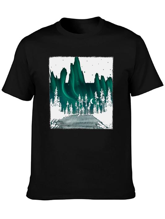 Aurora Borealis Graphic Tee - Black
