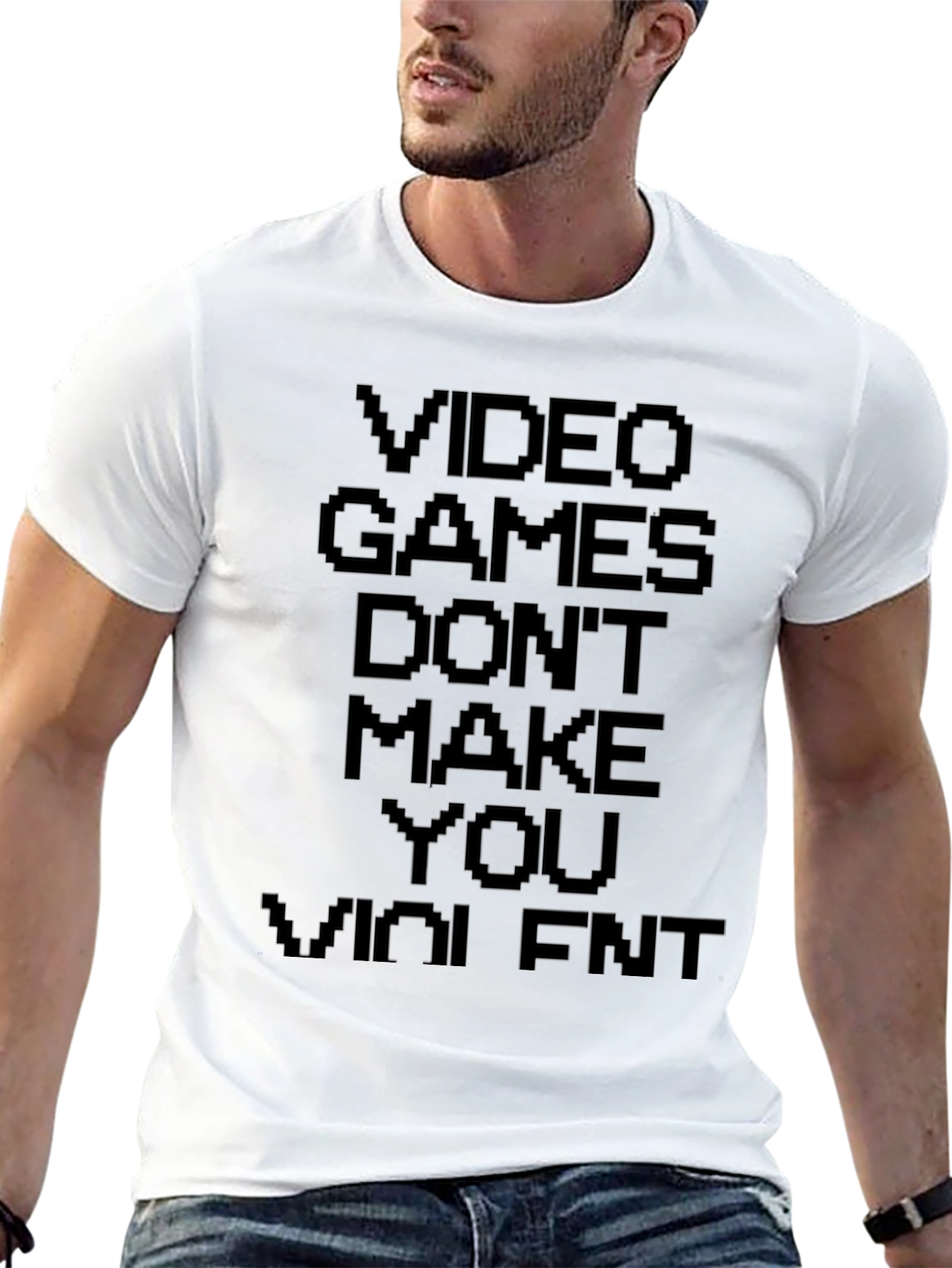 Video Games Dont Make You Violent Black T-Shirt