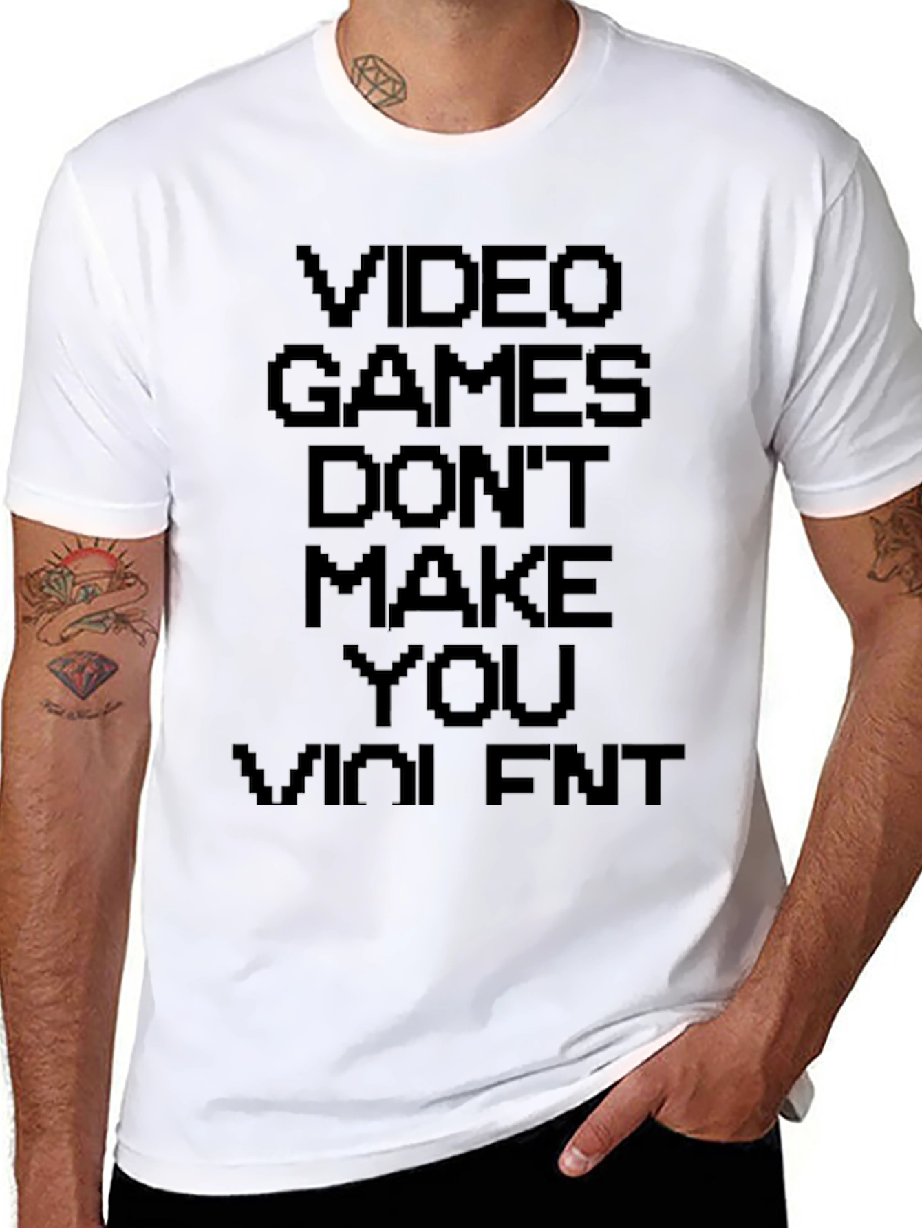 Video Games Dont Make You Violent Black T-Shirt