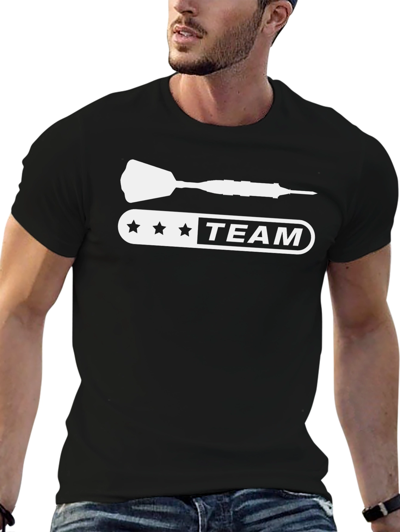 Dart Team Graphic Tee - Black Casual T-Shirt