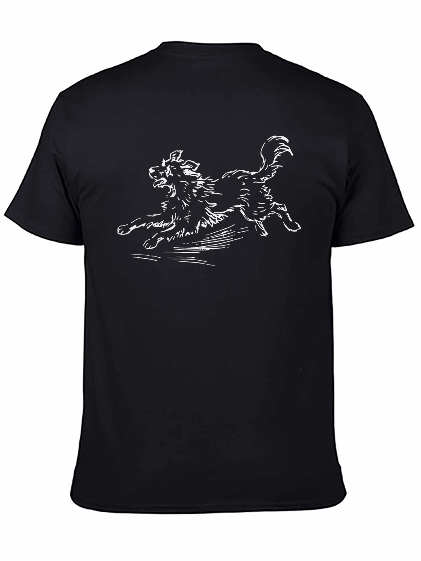 Dog Sketch Graphic Black T-Shirt