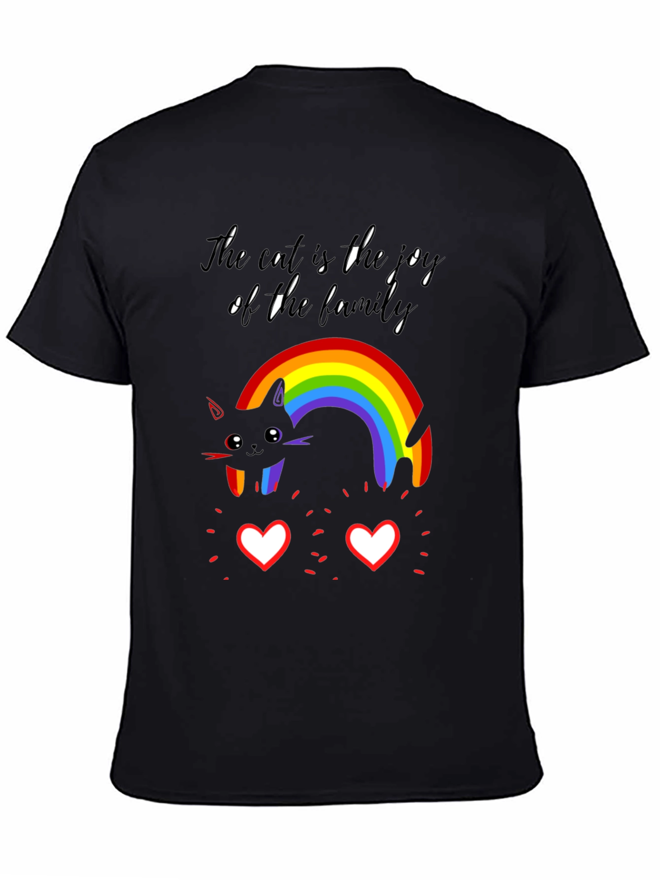 Joyful Cat Family Rainbow T-Shirt