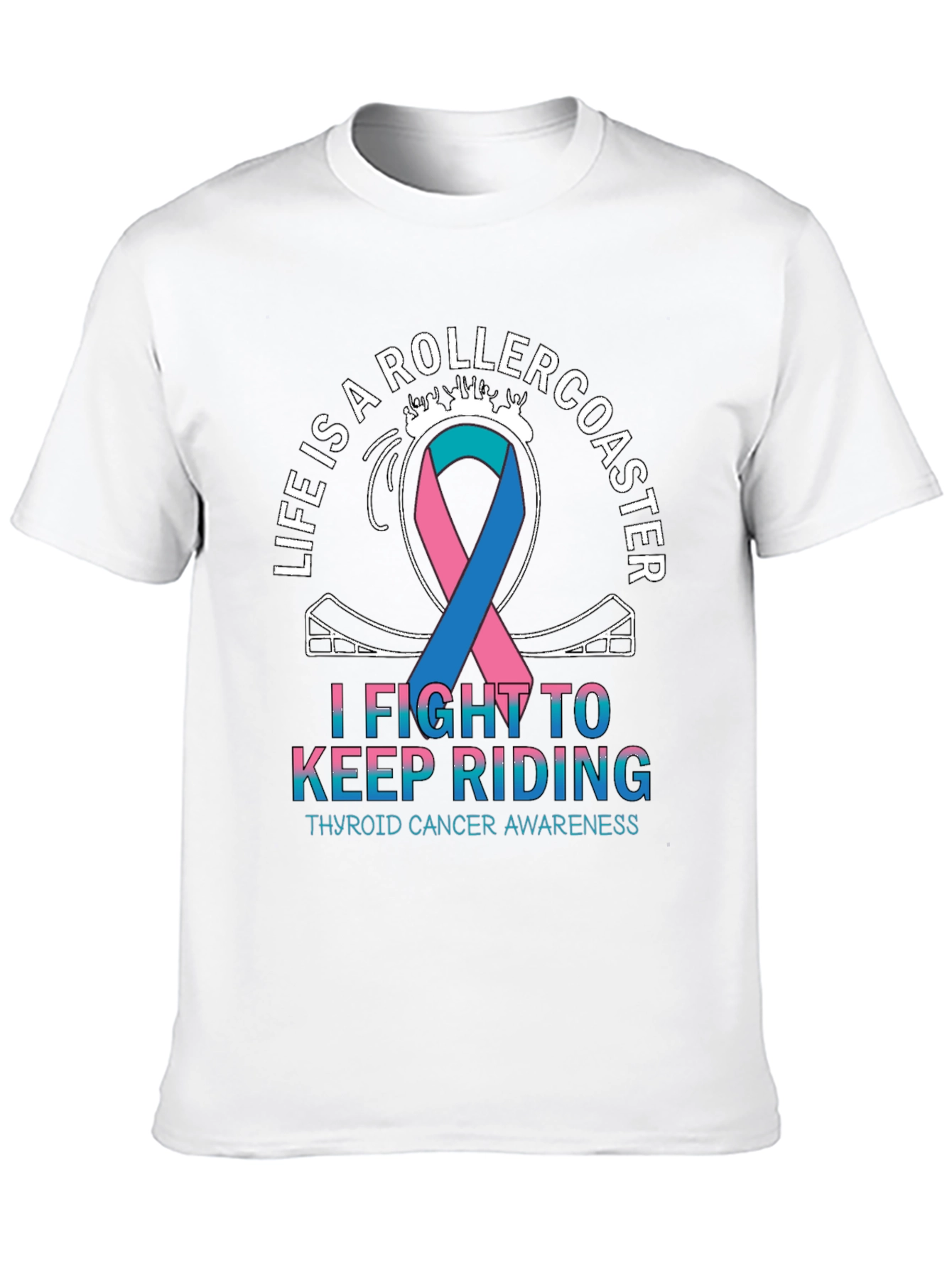 Thyroid Cancer Awareness Rollercoaster T-Shirt