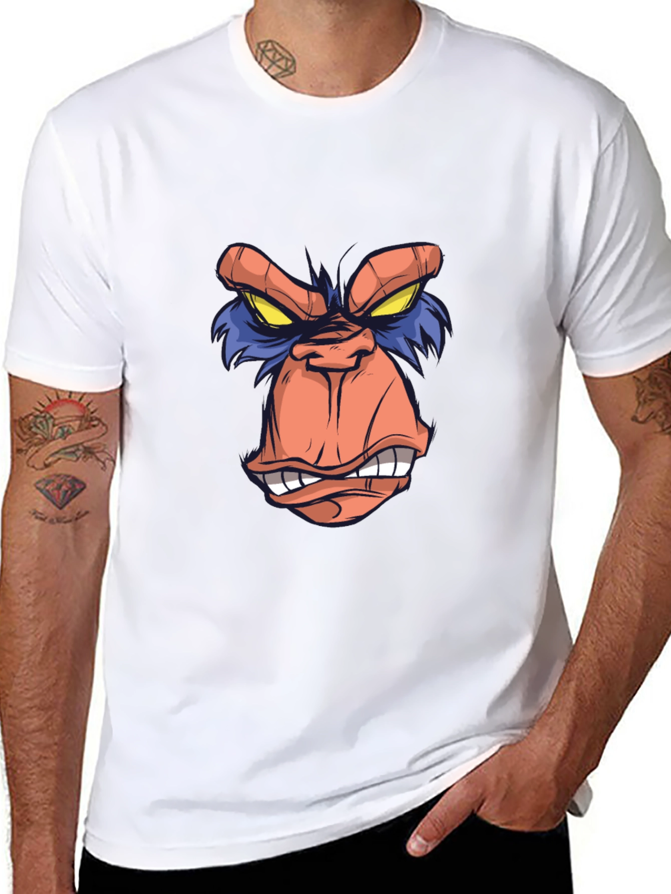 Angry Monkey Graphic Tee - Mens Black T-Shirt