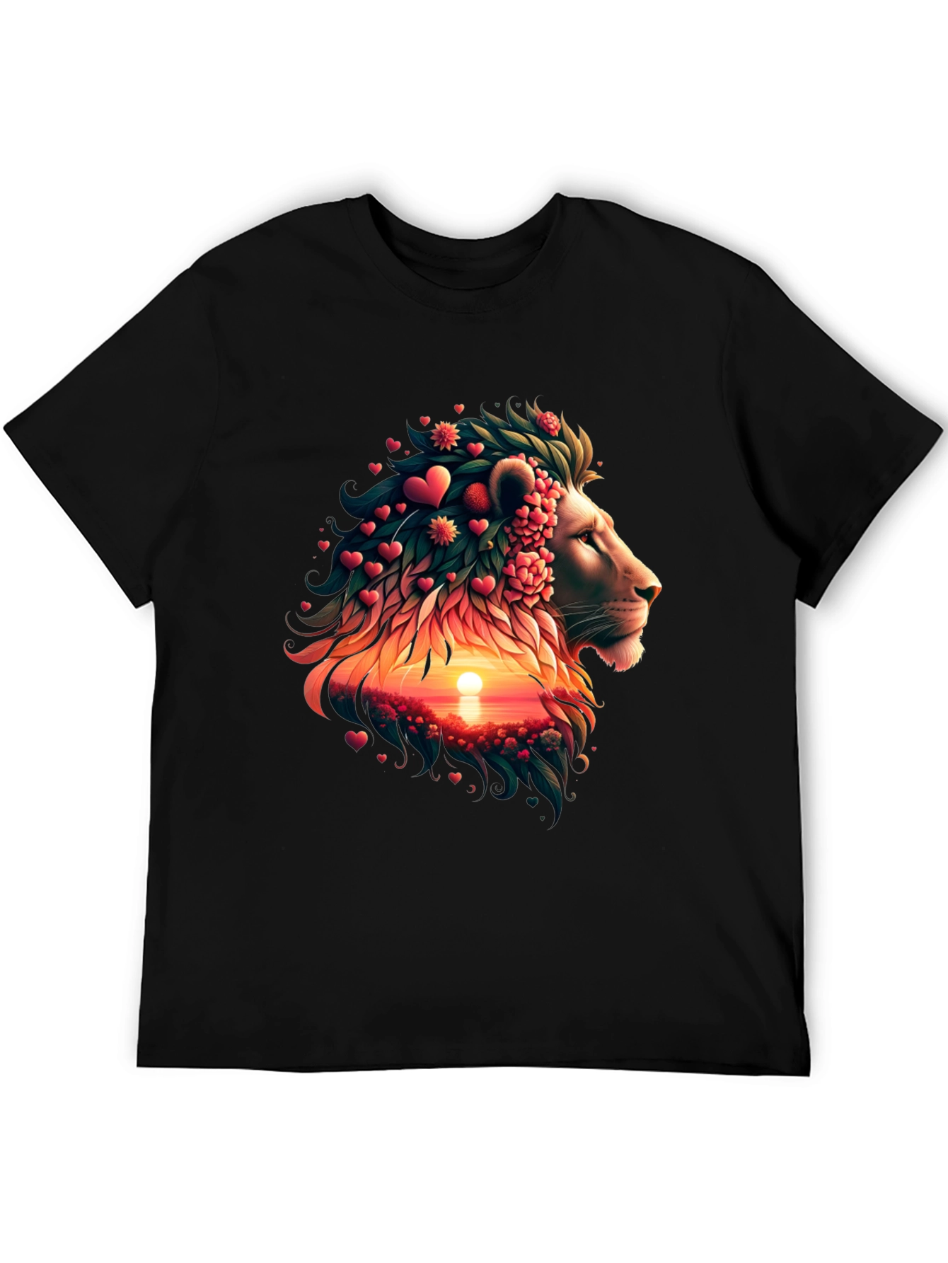 Lion Heart Sunset Graphic T-Shirt