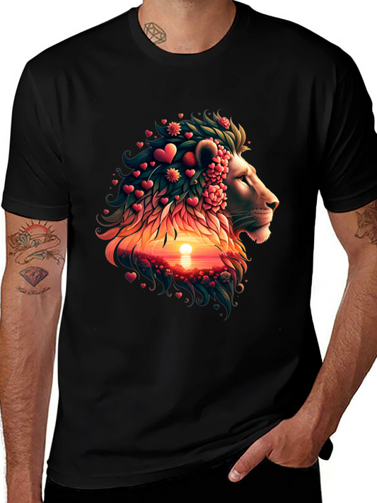 Lion Heart Sunset Graphic T-Shirt