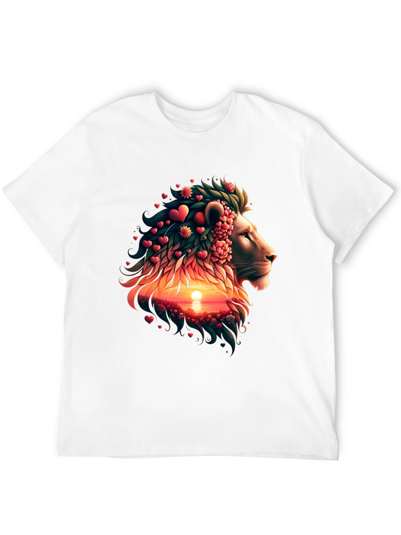 Lion Heart Sunset Graphic T-Shirt