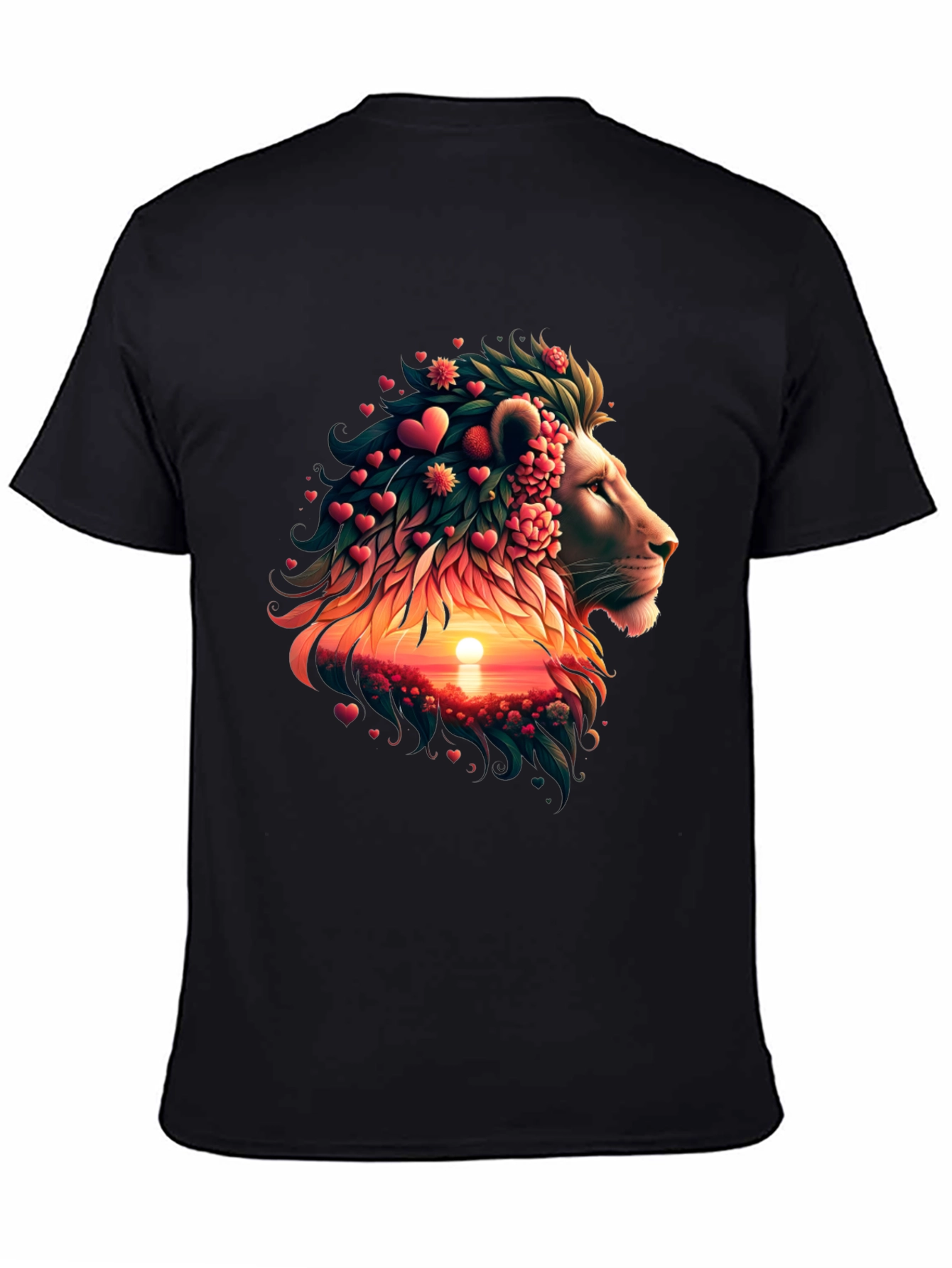 Lion Heart Sunset Graphic T-Shirt