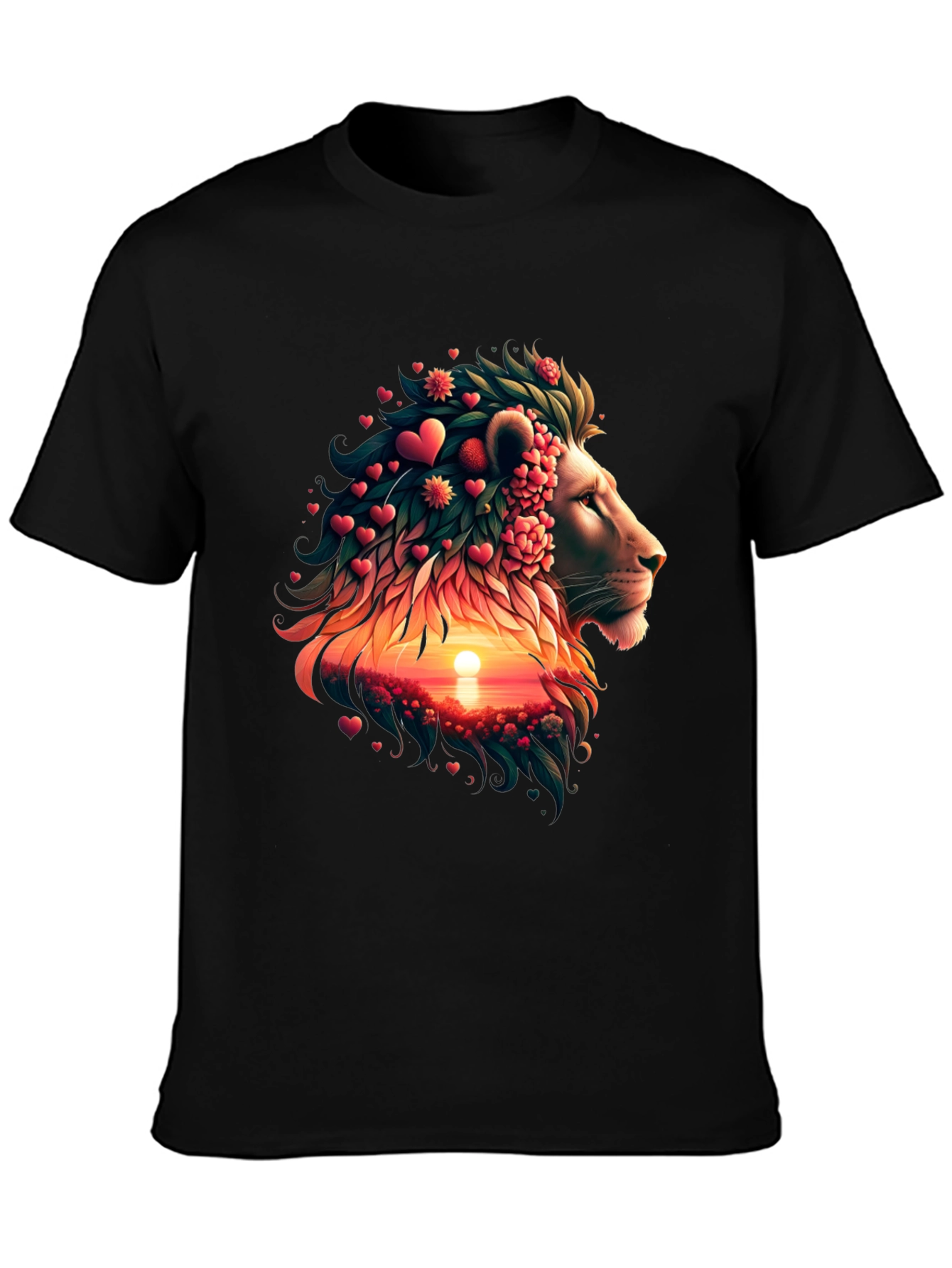 Lion Heart Sunset Graphic T-Shirt