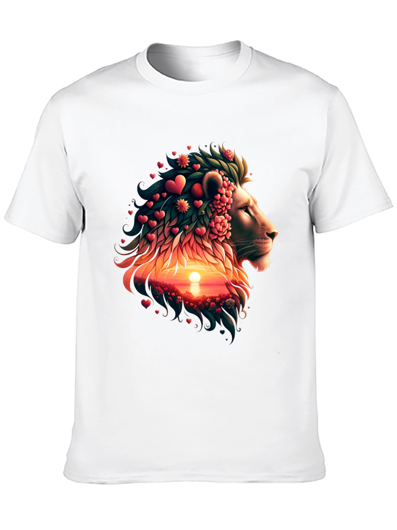 Lion Heart Sunset Graphic T-Shirt