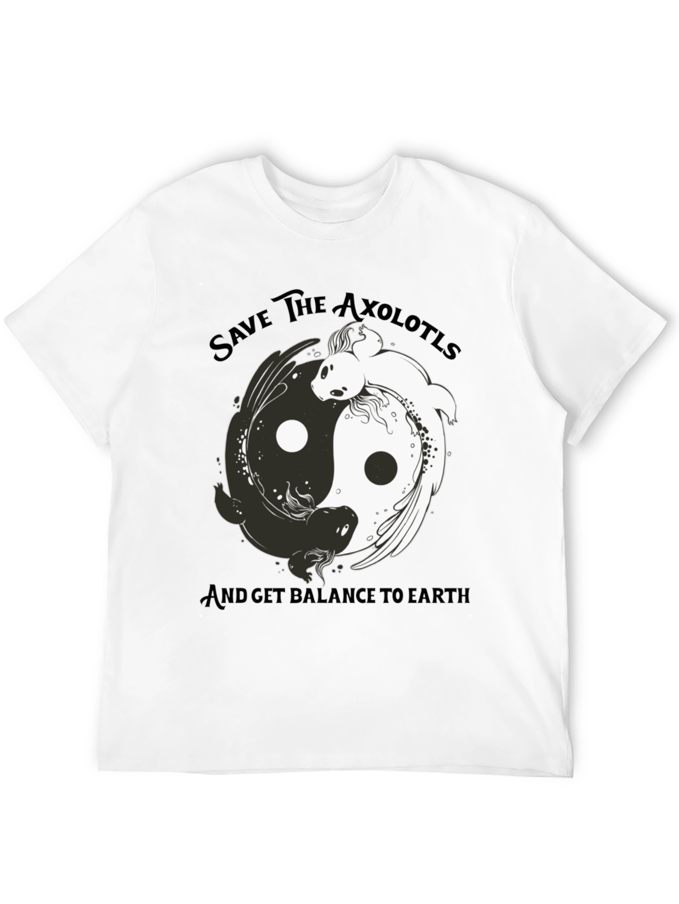 Save the Axolotls Black Graphic Tee