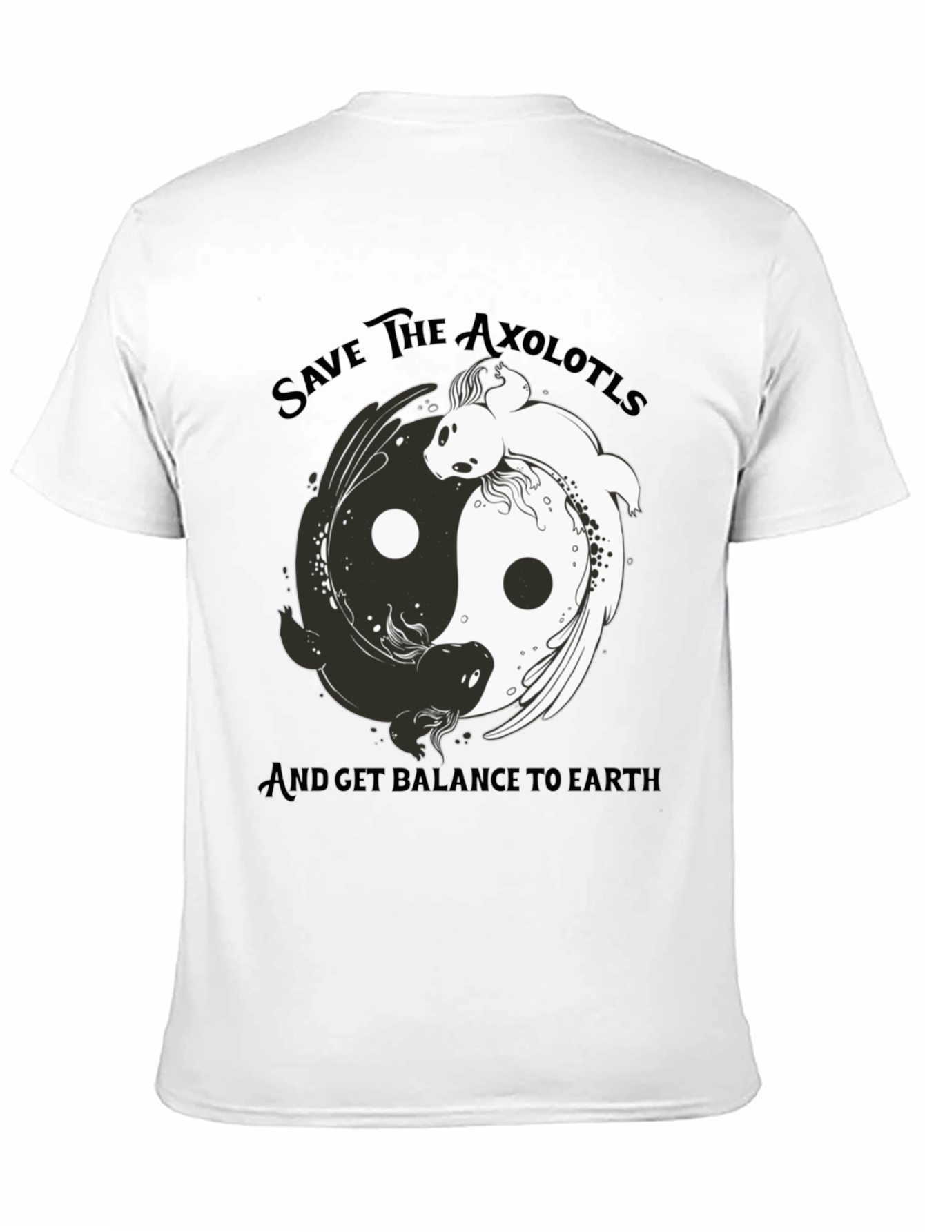 Save the Axolotls Black Graphic Tee