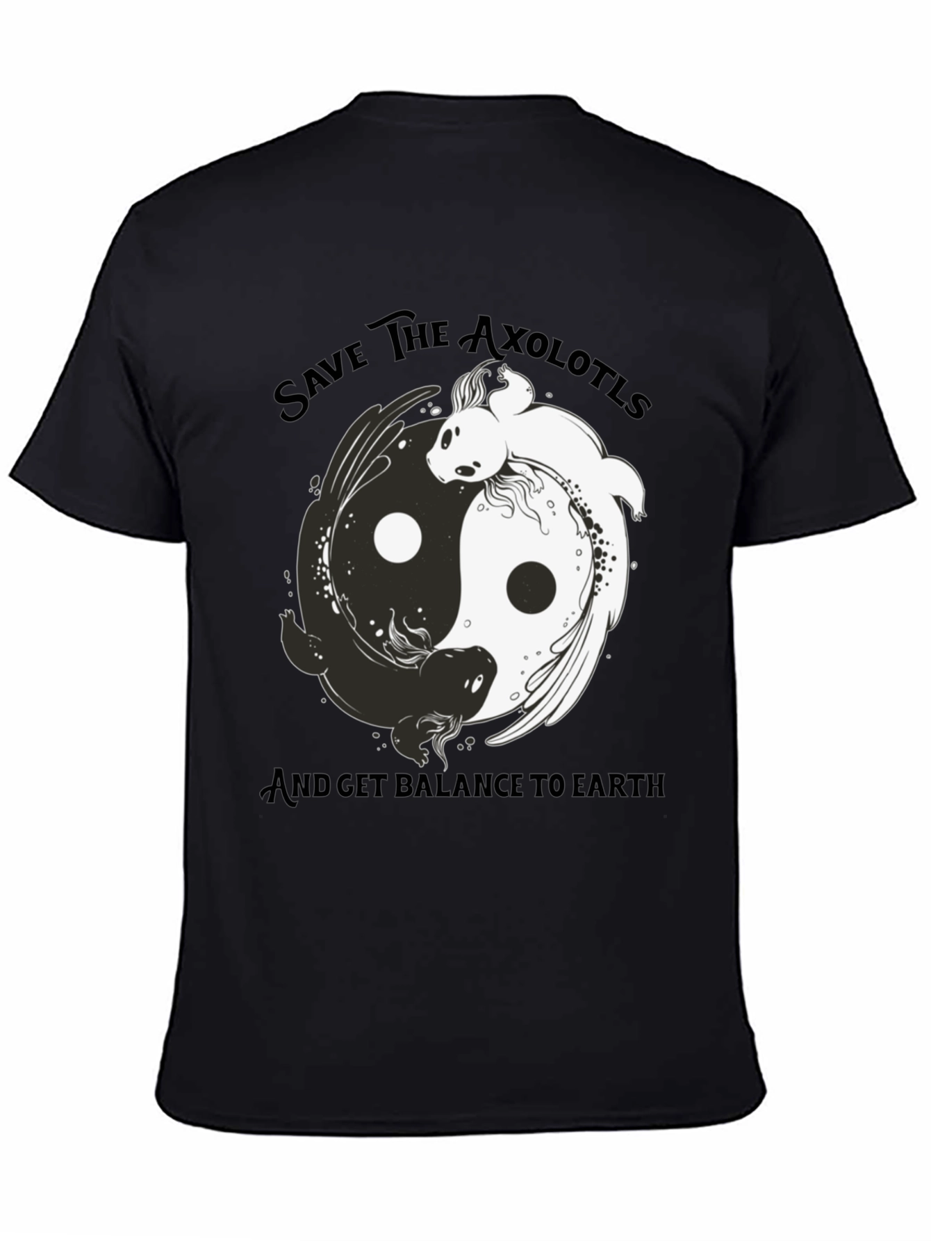 Save the Axolotls Black Graphic Tee