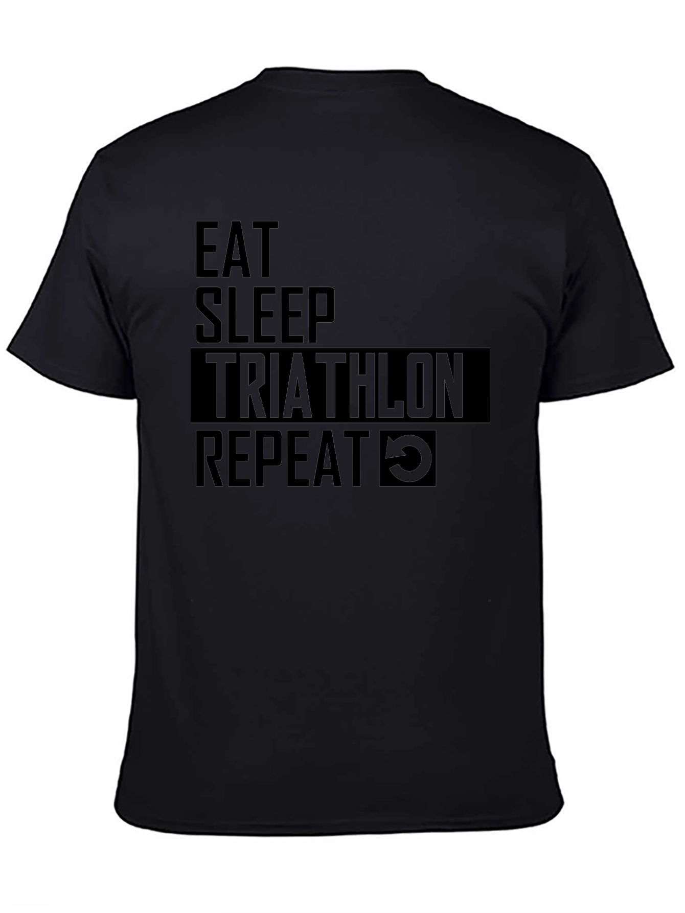Eat Sleep Triathlon Repeat Black T-Shirt