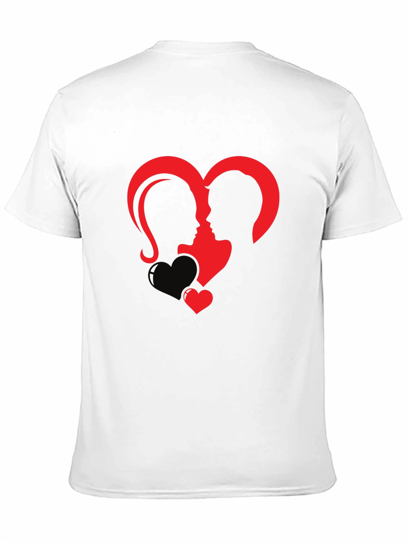 Heart Silhouette Couple Graphic Tee - Black