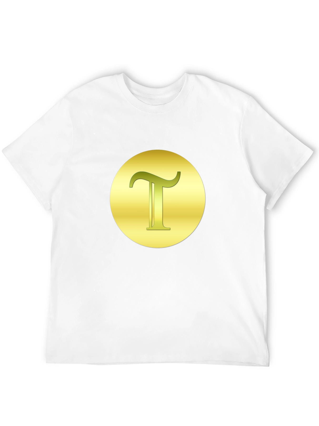 Letter T Graphic Tee - Gold on Black
