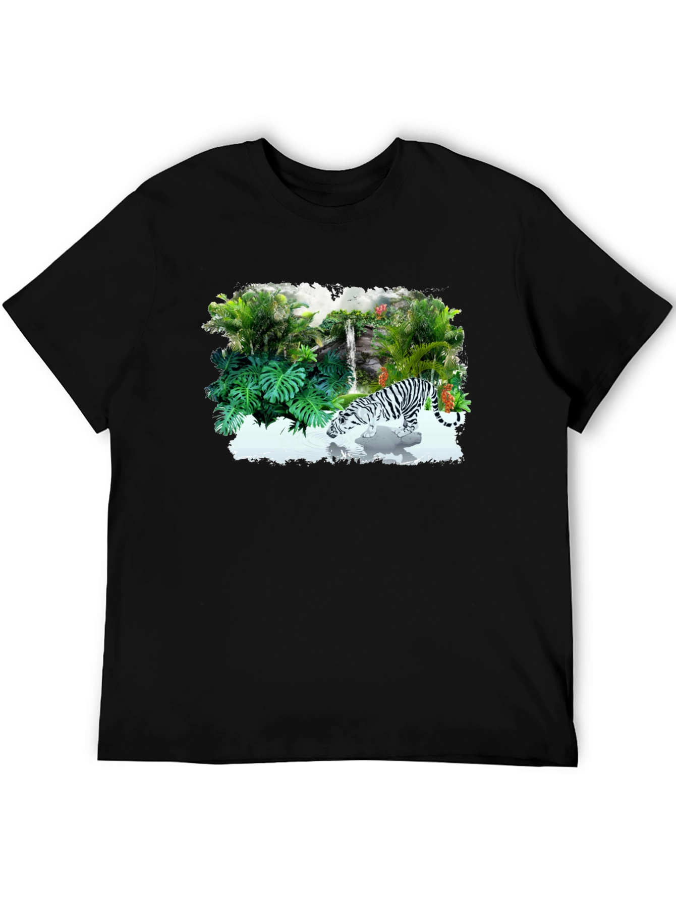Jungle Tiger Graphic Tee - Black