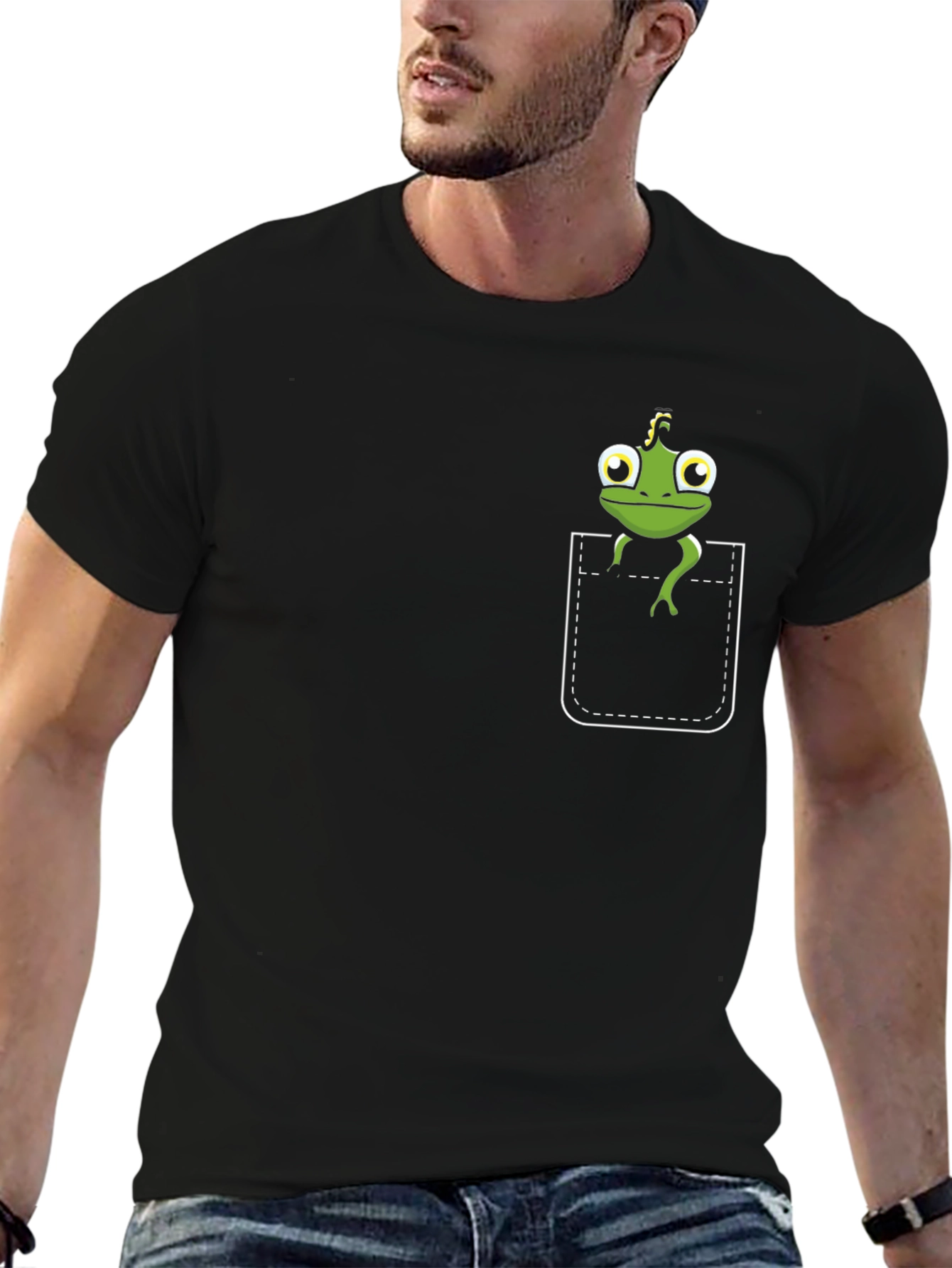 Frog Pocket T-Shirt - Black Graphic Tee